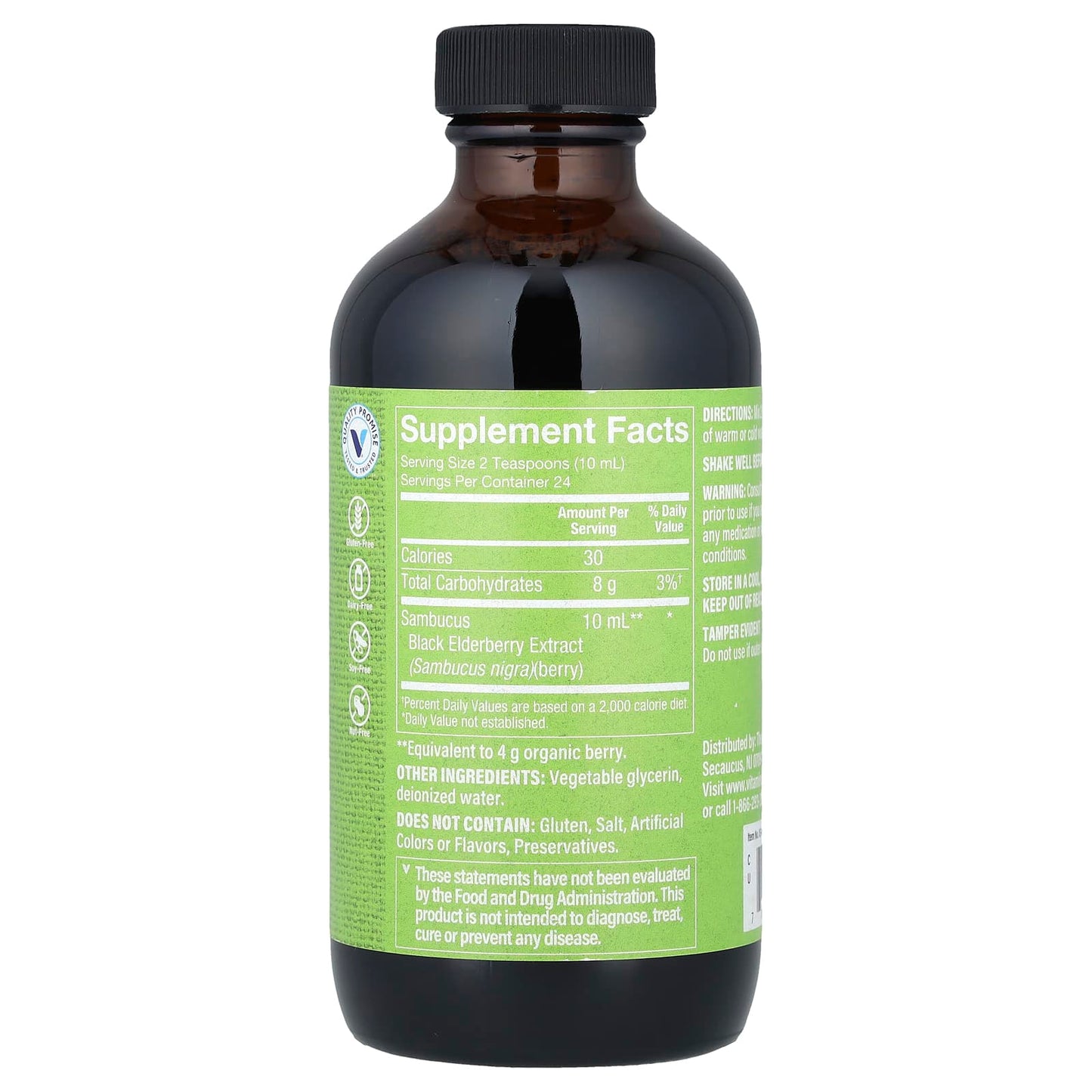 The Vitamin Shoppe, Sambucus Black Elderberry Extract, Alcohol Free, 8 fl oz (236 ml)