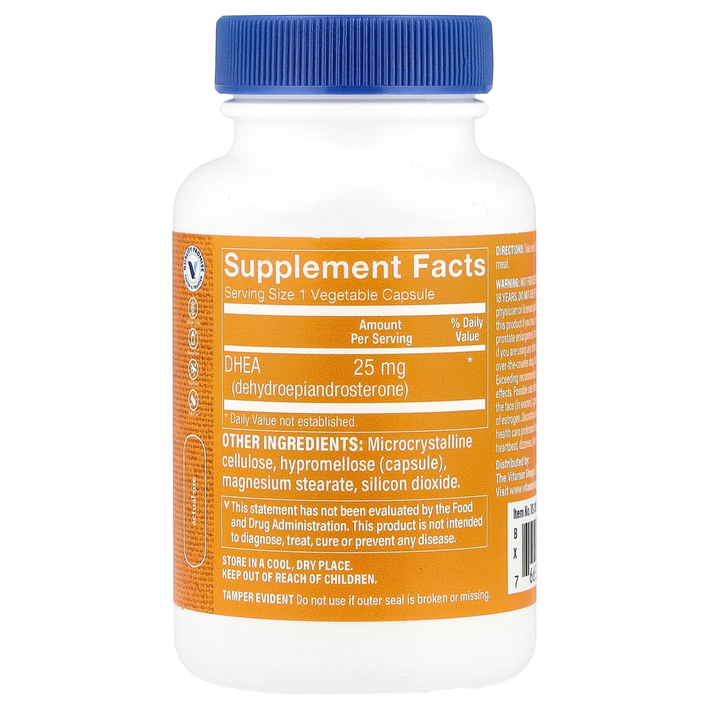 The Vitamin Shoppe, DHEA, 25 mg, 120 Vegetable Capsules