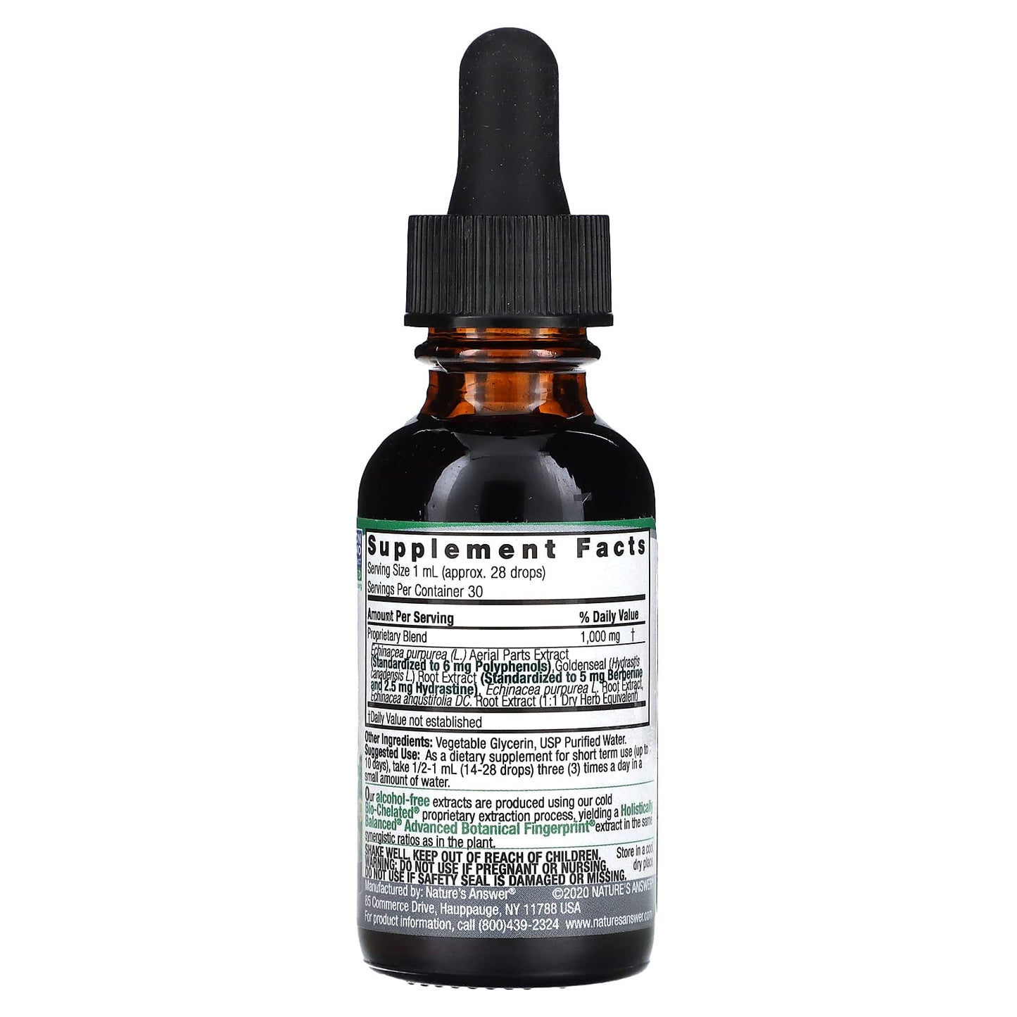 Nature's Answer, Echinacea & Goldenseal,  Alcohol-Free, 1 fl oz (30 ml) - Image 2