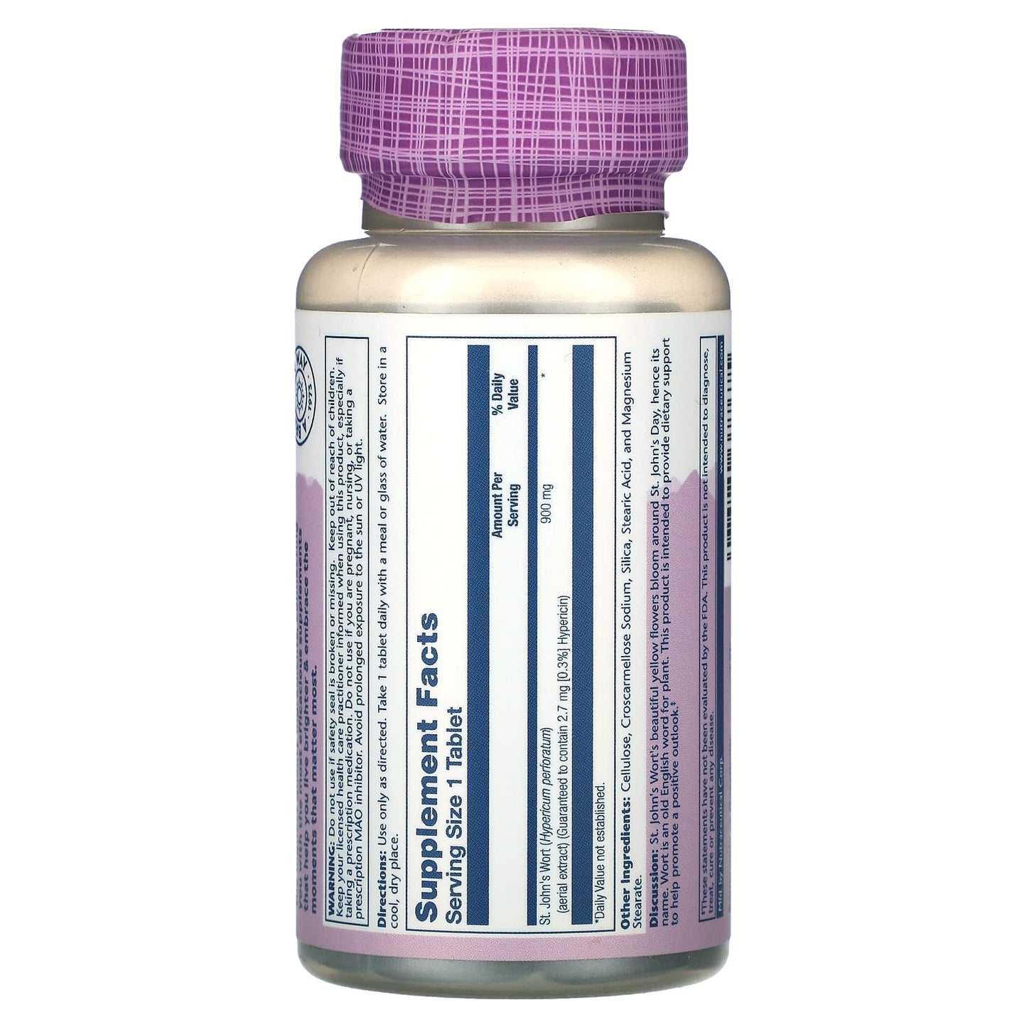 Solaray, Vital Extracts, St. John's Wort, 900 mg, 30 Tablets - Image 2