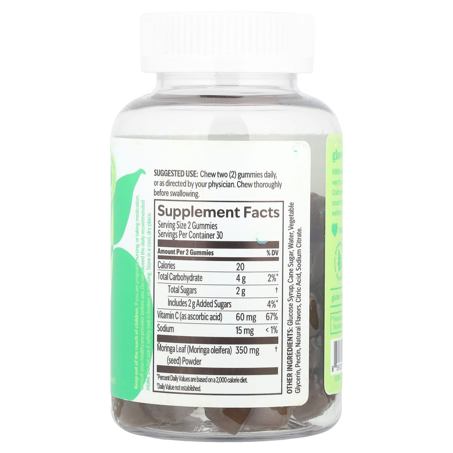 UpSpring, Milkflow®, Moringa Gummies Plus Vitamin C, Green Apple, 60 Vegan Gummies - Image 2