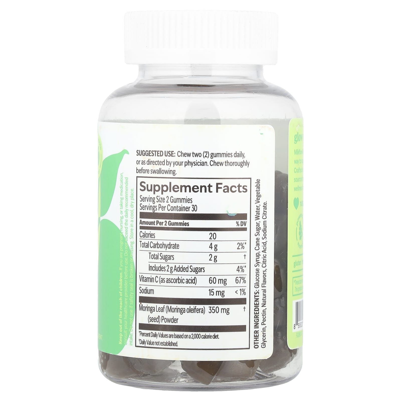 UpSpring, Milkflow®, Moringa Gummies Plus Vitamin C, Green Apple, 60 Vegan Gummies - Image 2