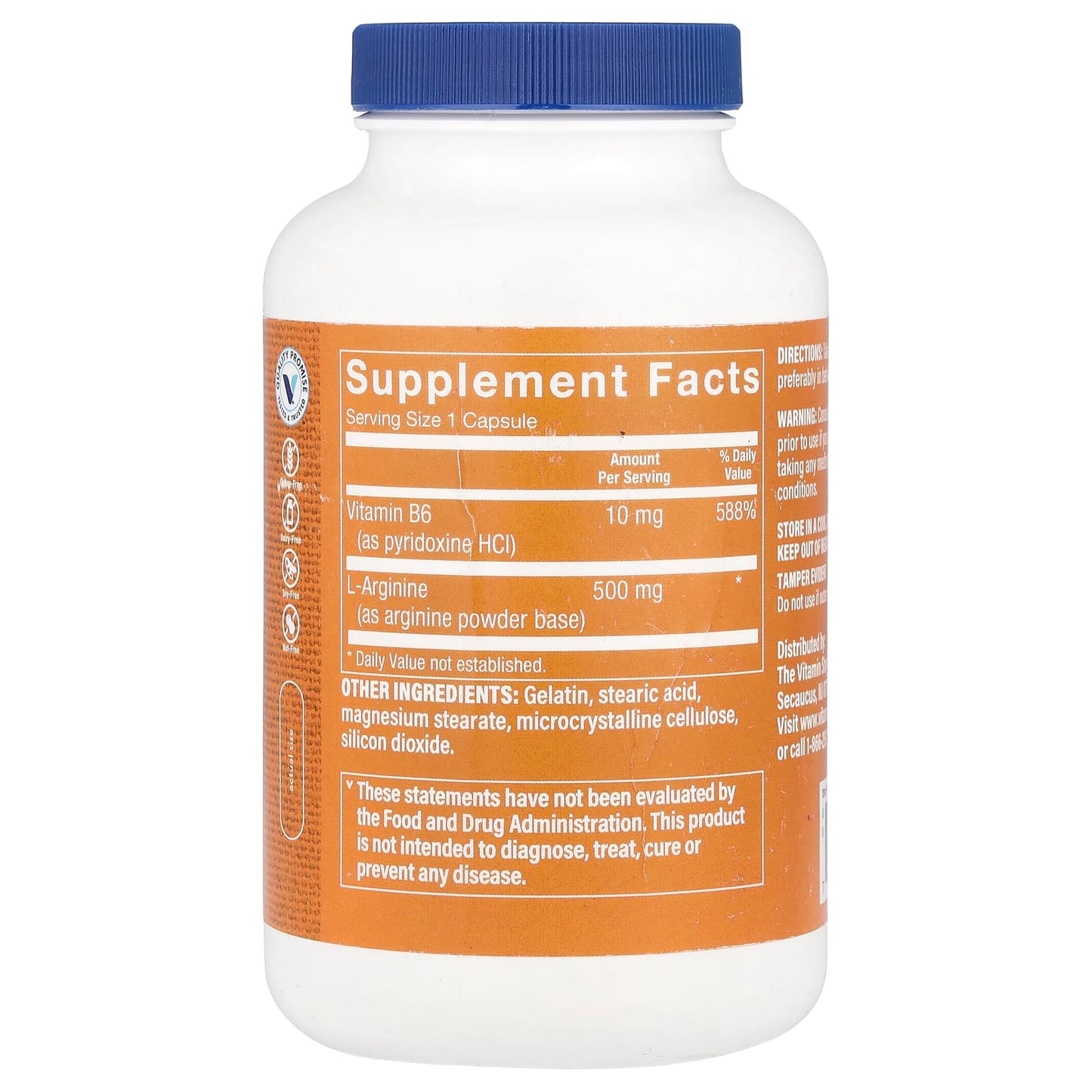 The Vitamin Shoppe, L-Arginine, 500 mg, 300 Capsules - Image 2