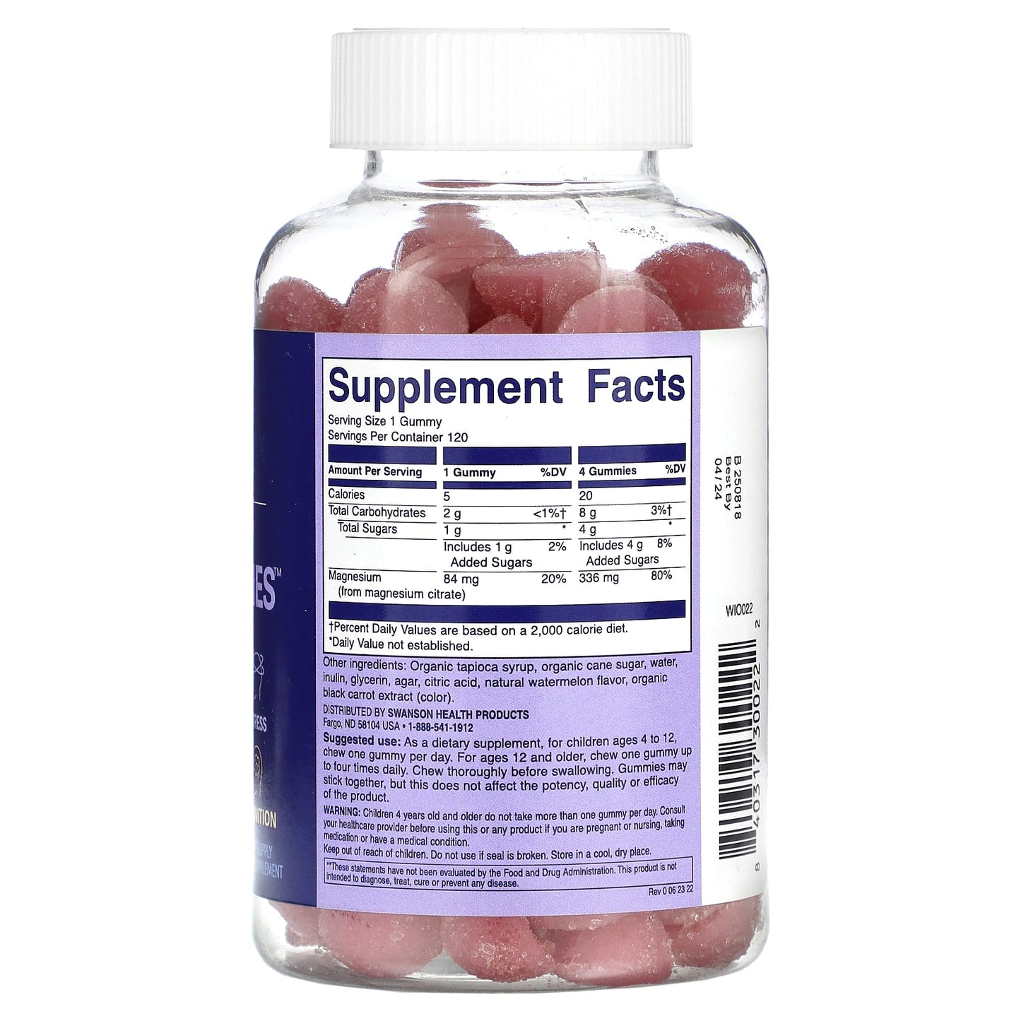 Swanson WIO, MagnesiUMMIES, Watermelon, 120 Gummies - Image 2