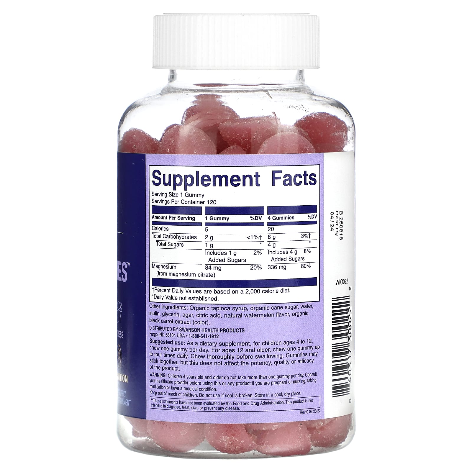 Swanson WIO, MagnesiUMMIES, Watermelon, 120 Gummies - Image 2