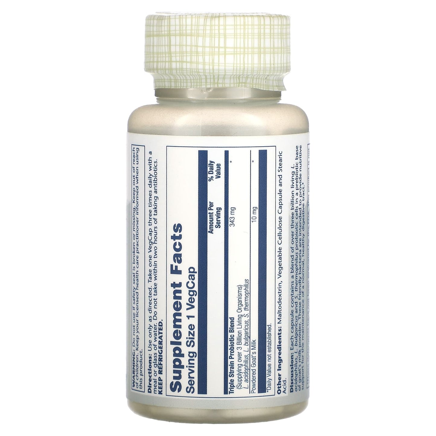 Solaray, Freeze Dried Acidophilus + Prebiotic Goat's Milk, 3 Billion, 50 VegCaps - Image 2