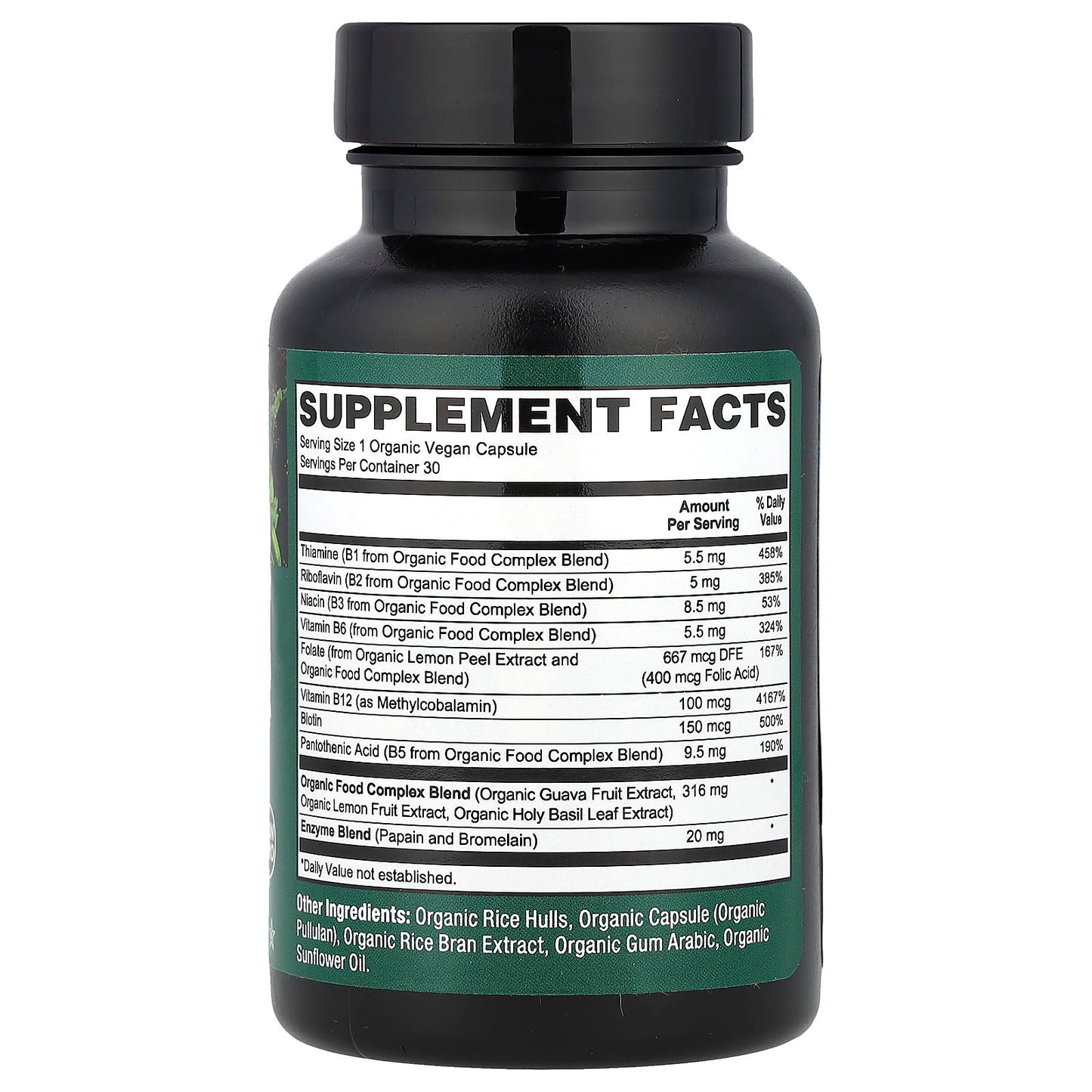 PlantFusion, Organic Vegan B-Complex, 30 Organic VegCaps - Image 2