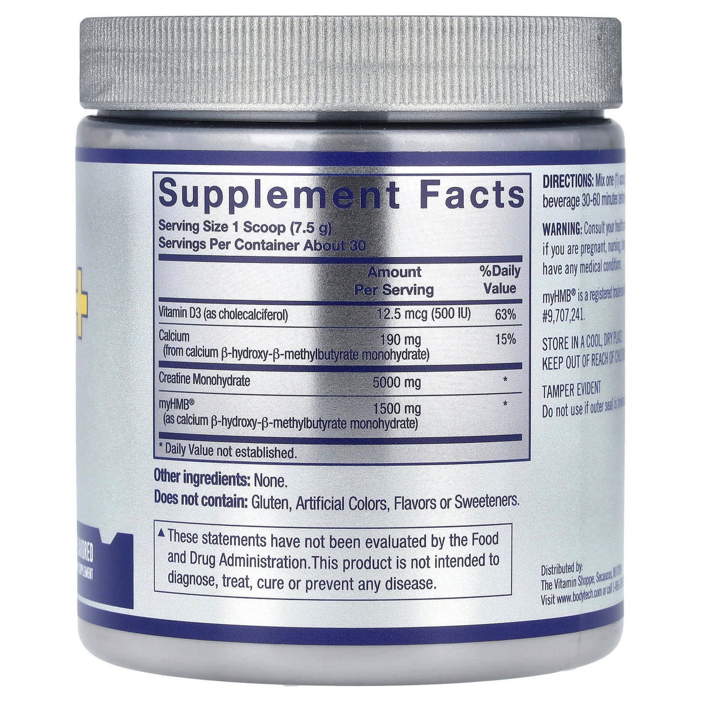 BodyTech Elite Creatine + HMB Supplement - Unflavored, 225g - Image 2