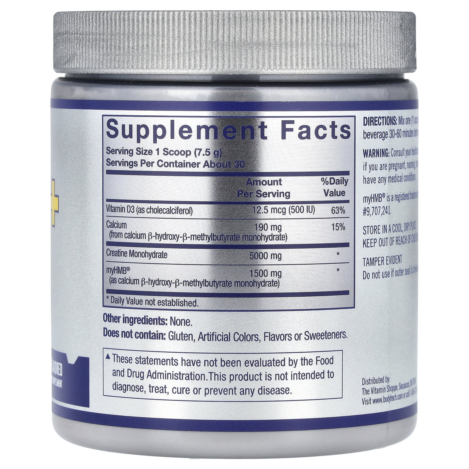 BodyTech Elite Creatine + HMB Supplement - Unflavored, 225g - Image 2