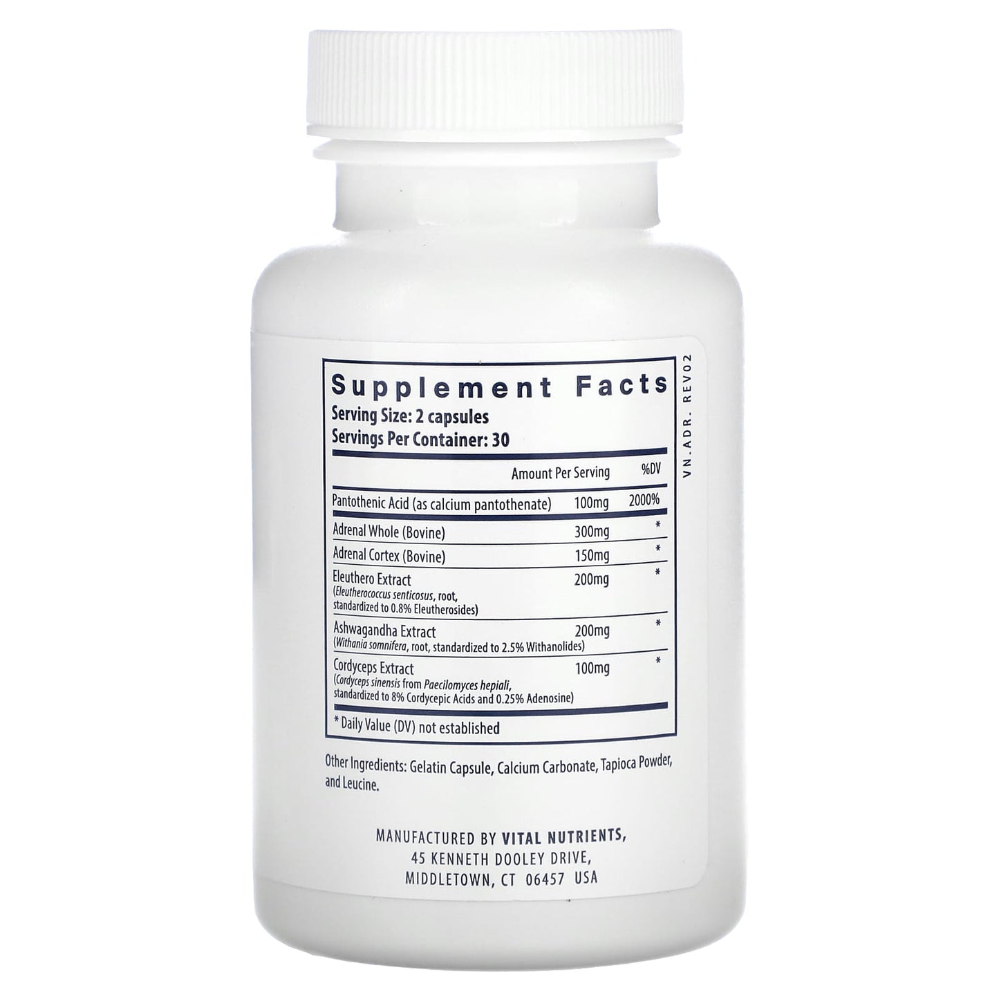Vital Nutrients, Adrenal Support, 60 Capsules - Image 2