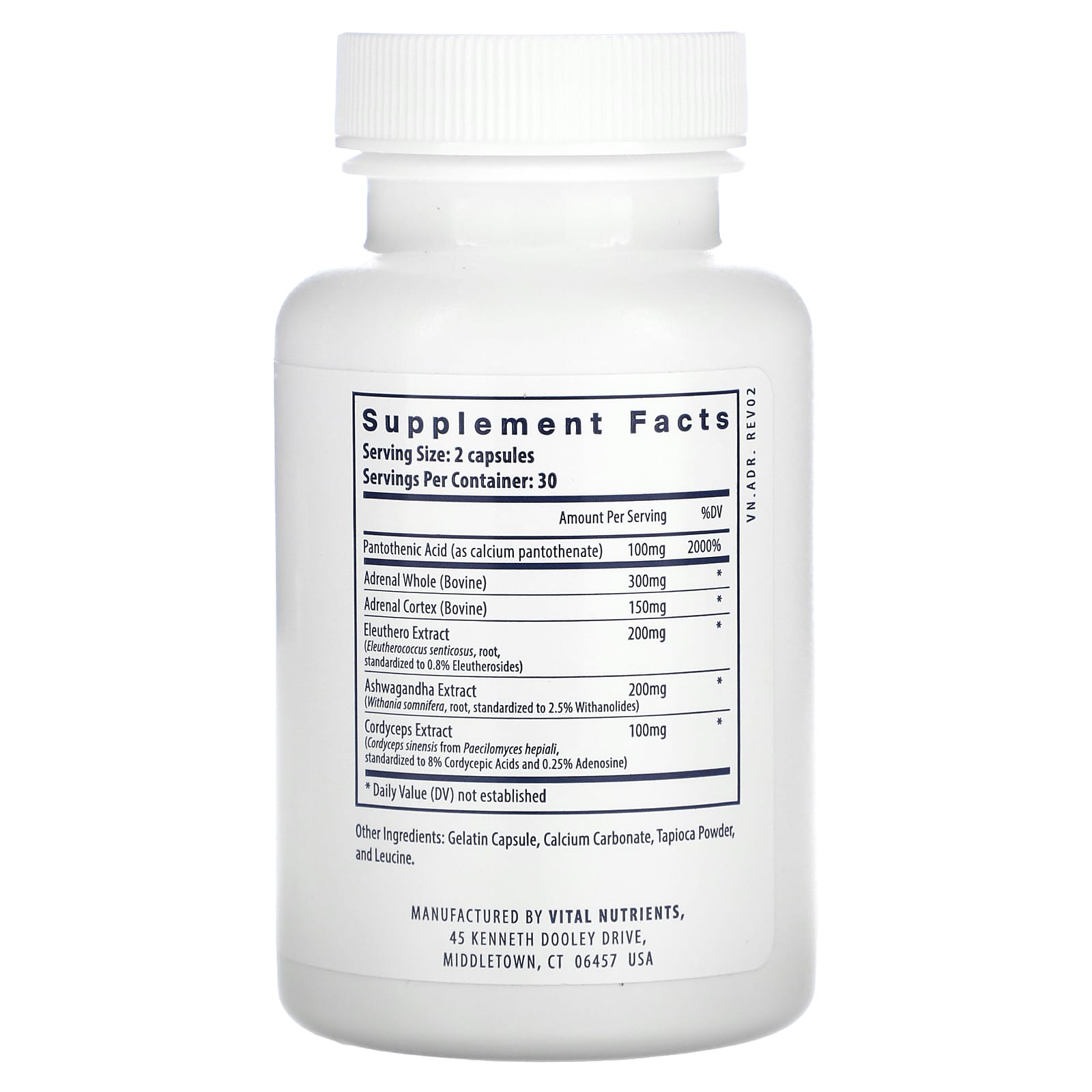 Vital Nutrients, Adrenal Support, 60 Capsules - Image 2