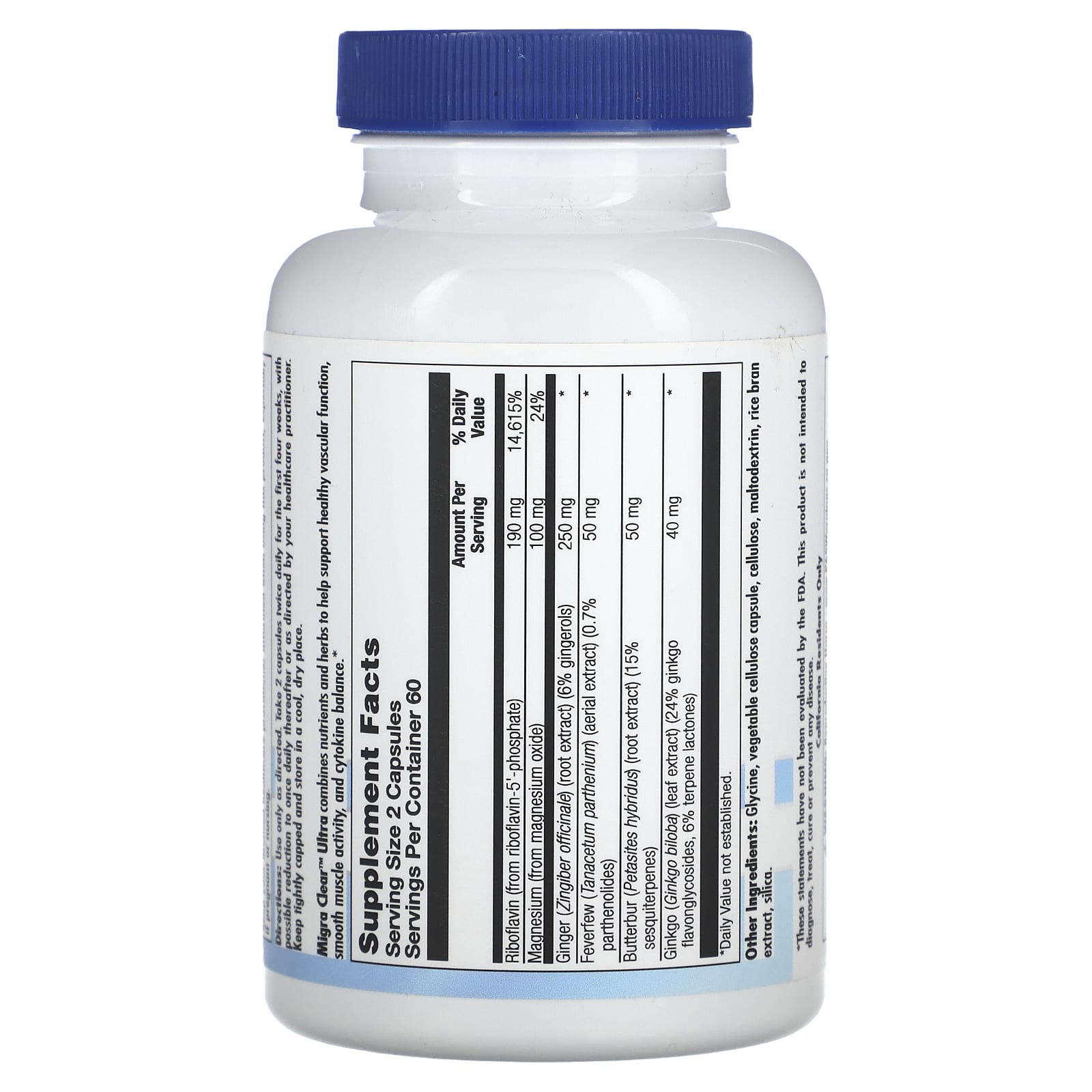 Nutra BioGenesis, Migra Clear Ultra, 120 Capsules - Image 2