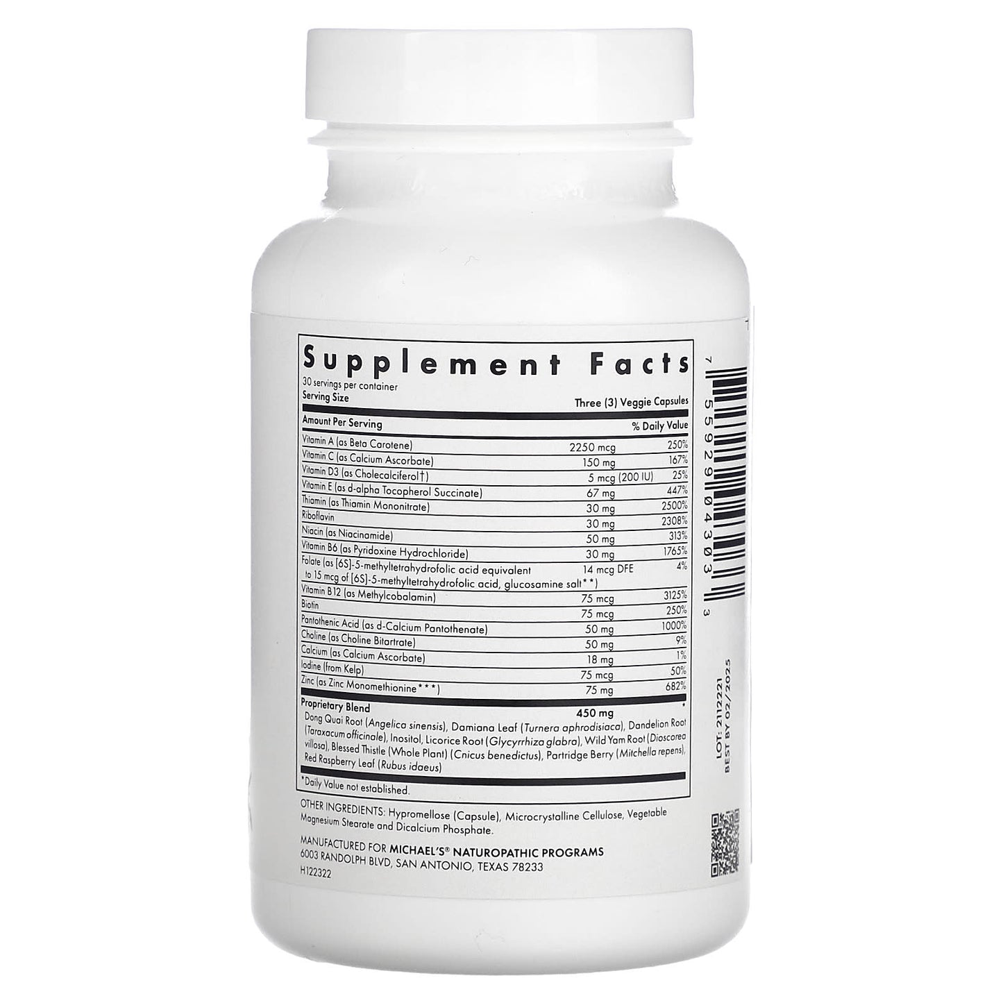 Michael's Health, For Women Multivitamin, 90 Vegetarian Capsules - Image 2