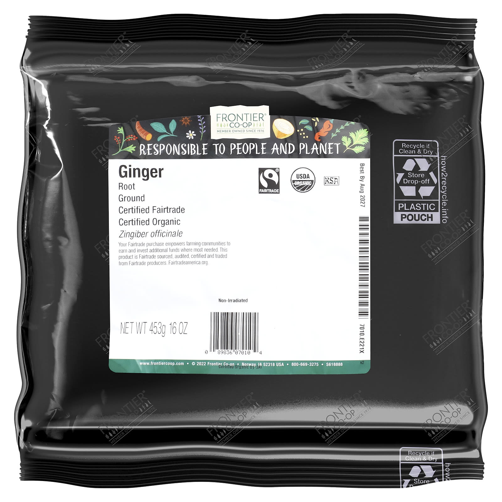 Organic Ground Ginger Root Powder by Frontier Co-op, 16 oz - Image 2