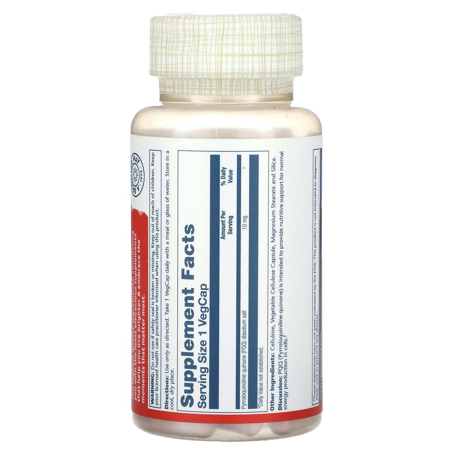 Solaray, PQQ, Pyrroloquinoline, 10 mg, 30 VegCaps - Image 2