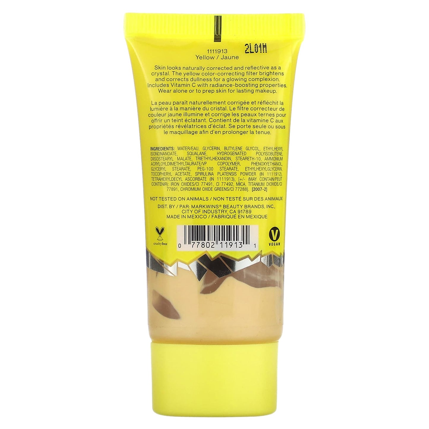 wet n wild, Glass Correct Primer, 1111913 Yellow, 0.91 fl oz (27 ml) - Image 2