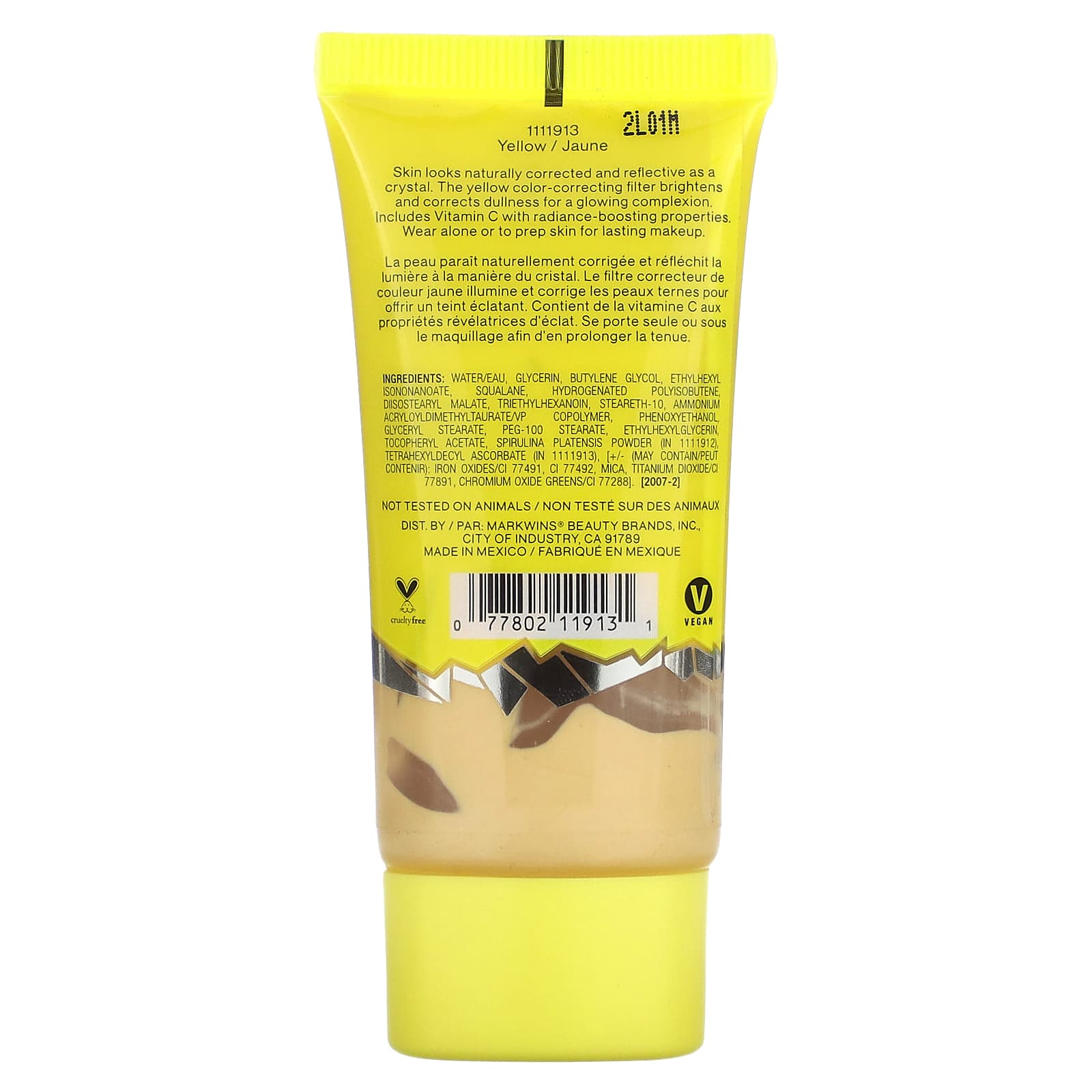 wet n wild, Glass Correct Primer, 1111913 Yellow, 0.91 fl oz (27 ml) - Image 2