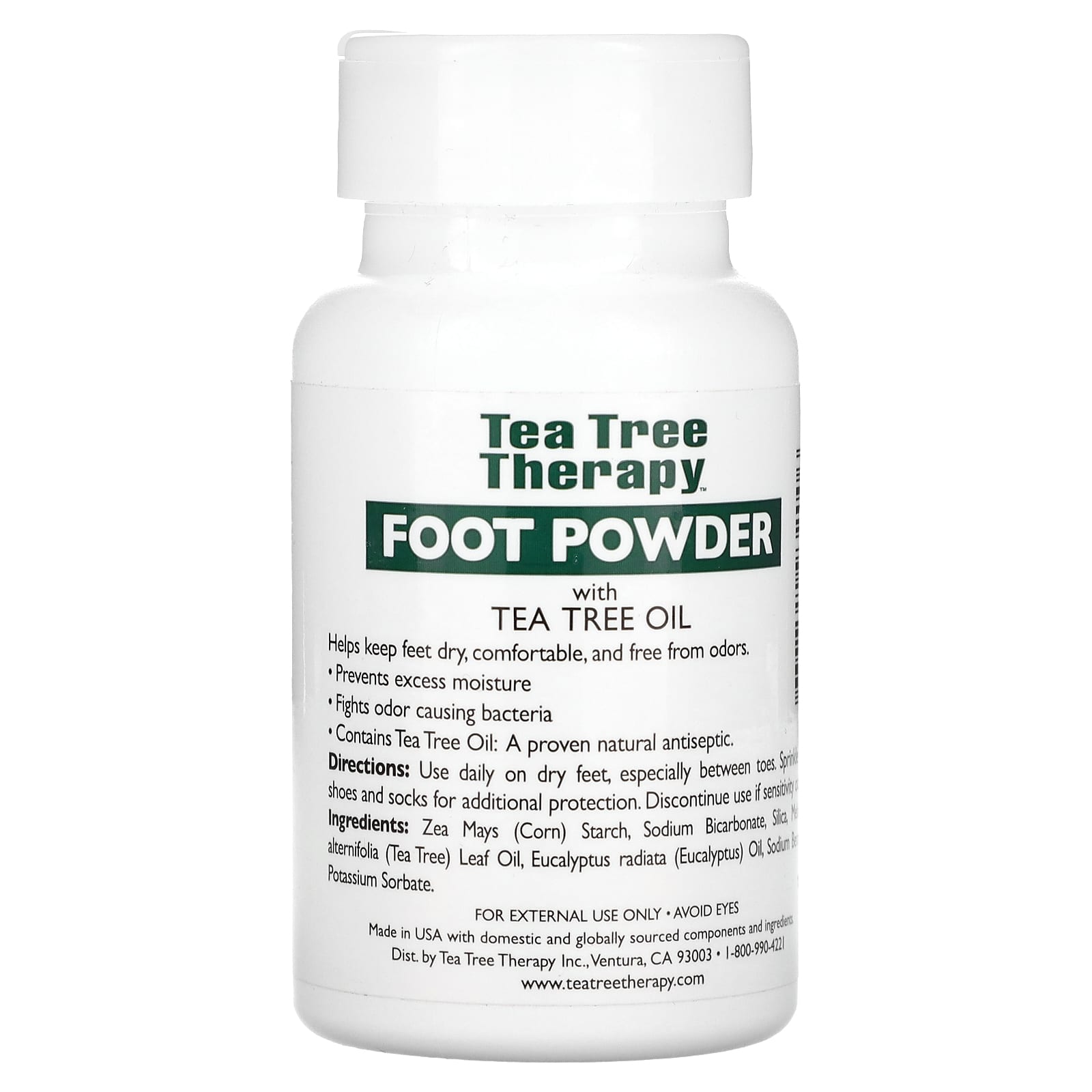 Tea Tree Therapy, Antiseptic Foot Powder With Tea Tree Oil, Unscented, 3 oz (85 gm) - Image 2