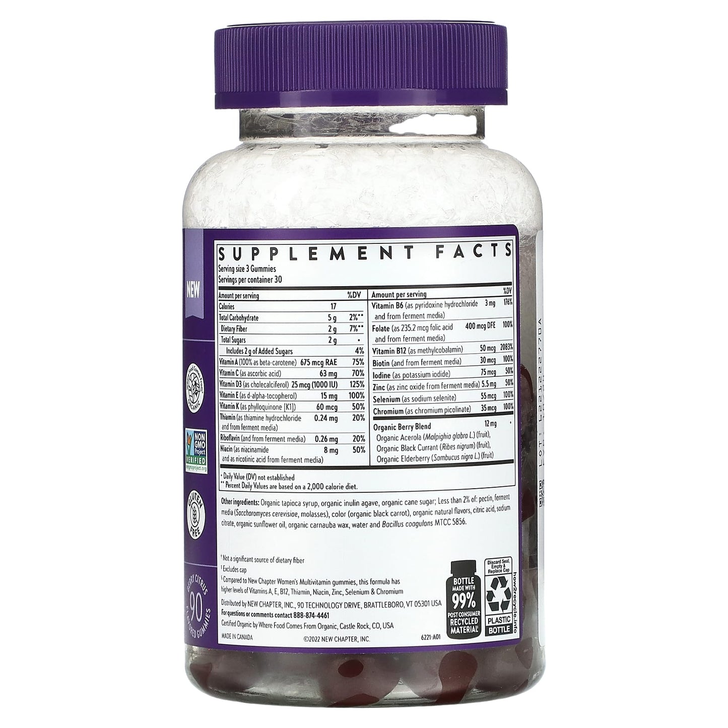 New Chapter, Women's 50+ Multivitamin, Berry Citrus, 90 Gummies - Image 2