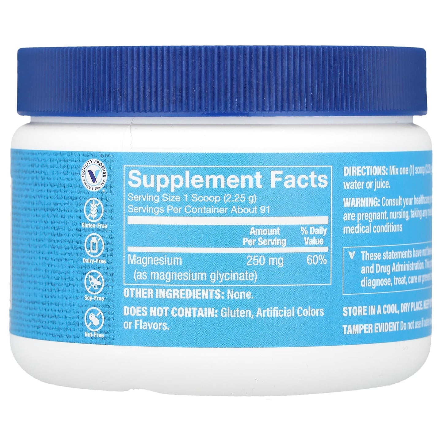 The Vitamin Shoppe, Magnesium Glycinate Powder, Unflavored, 7.23 oz (205 g) - Image 2