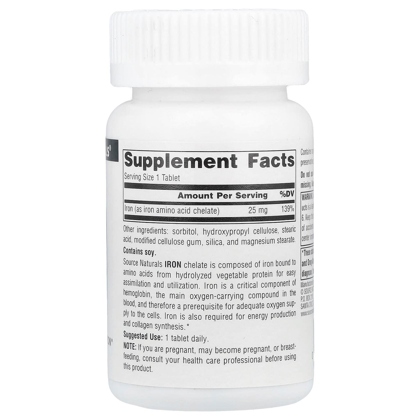 Source Naturals, Iron, 25 mg, 100 Tablets - Image 2