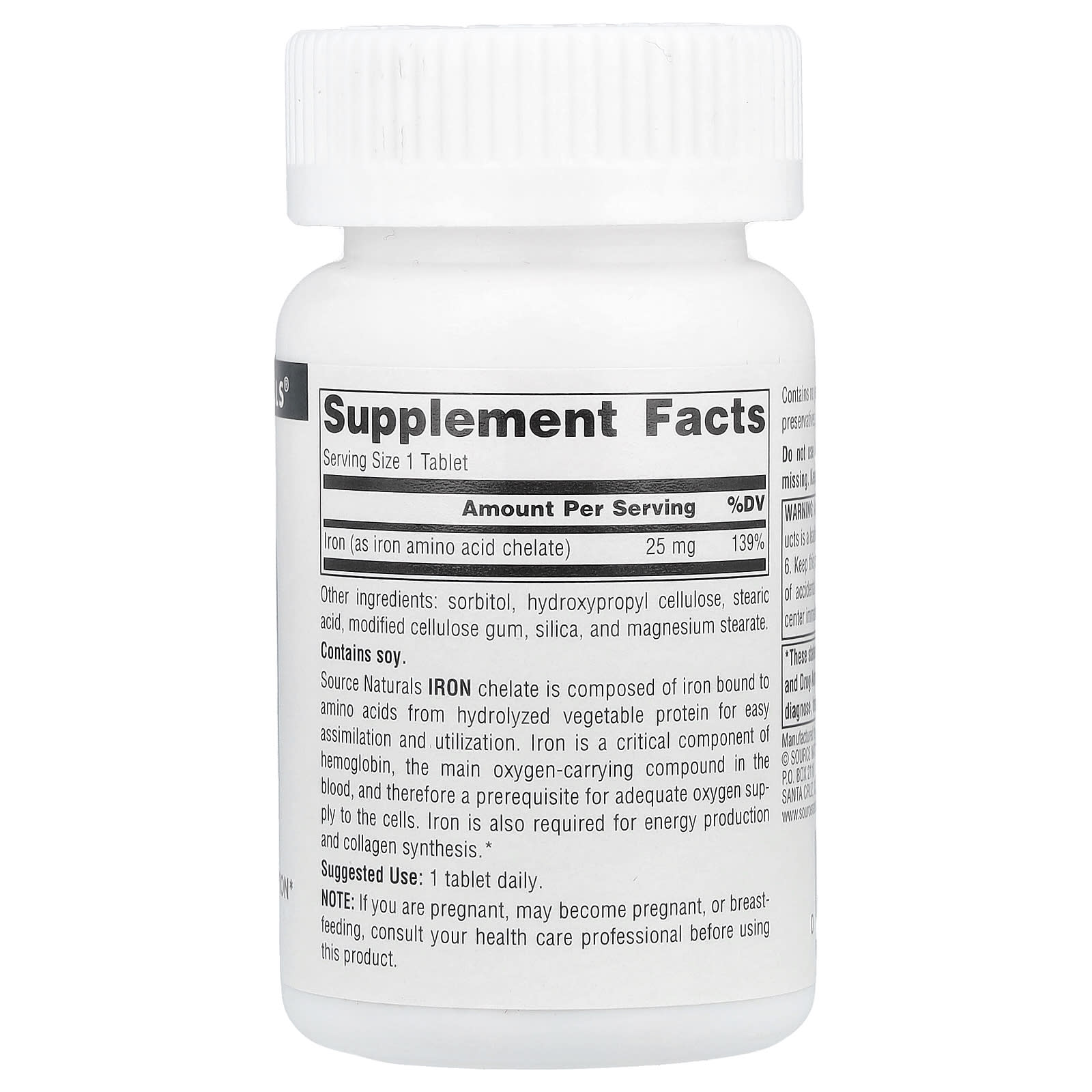 Source Naturals, Iron, 25 mg, 100 Tablets - Image 2