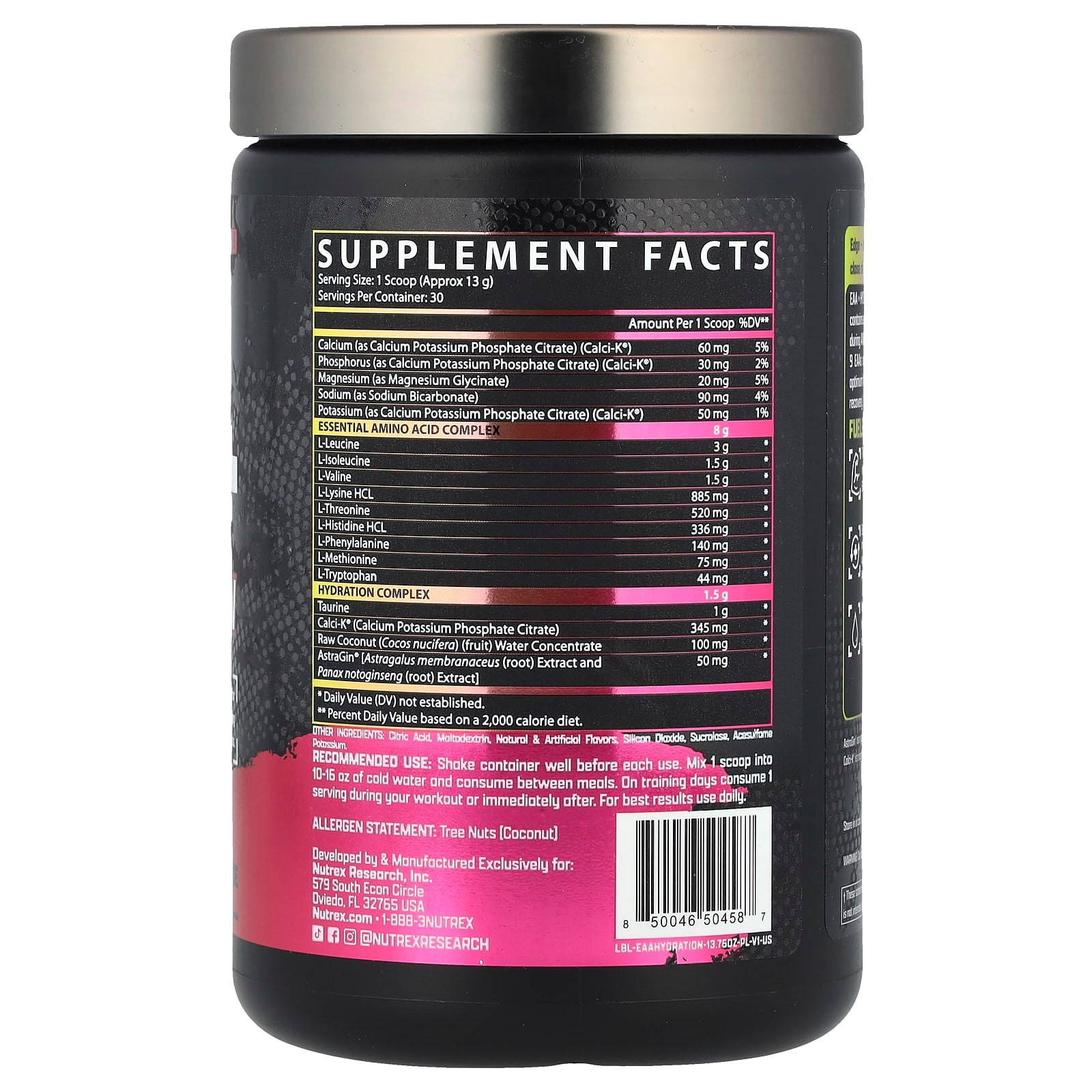 Nutrex Research, EAA + Hydration, Pink Lemonade, 13.76 oz (390 g) - Image 2