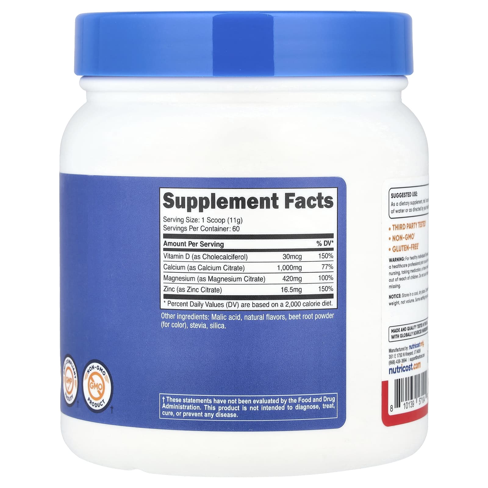 Nutricost, Calcium Magnesium & Zinc with Vitamin D3, 24.4 oz (684 g) - Image 2