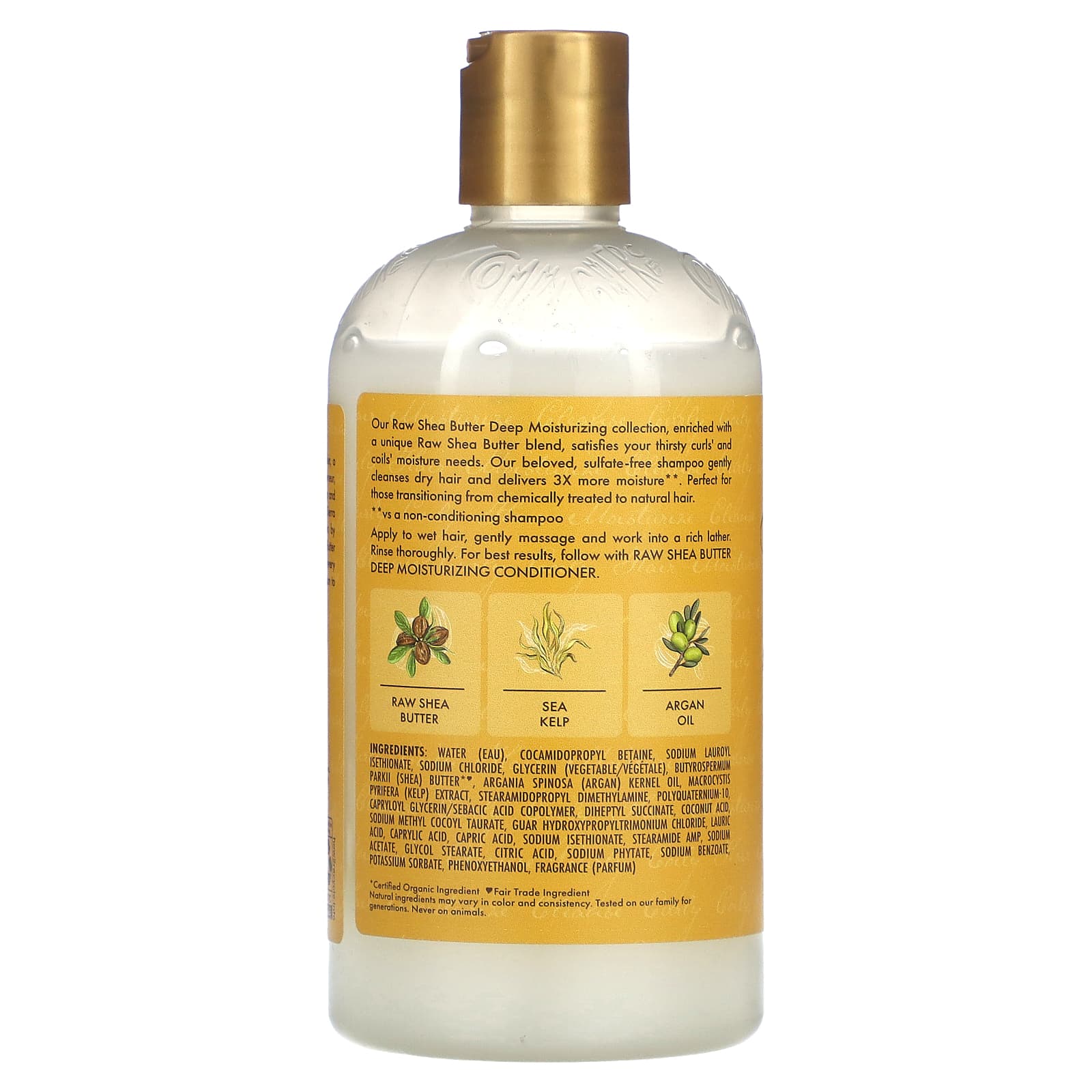 SheaMoisture, Raw Shea Butter, Deep Moisturizing Shampoo, Curly to Coily Hair, 13 fl oz (384 ml) - Image 2