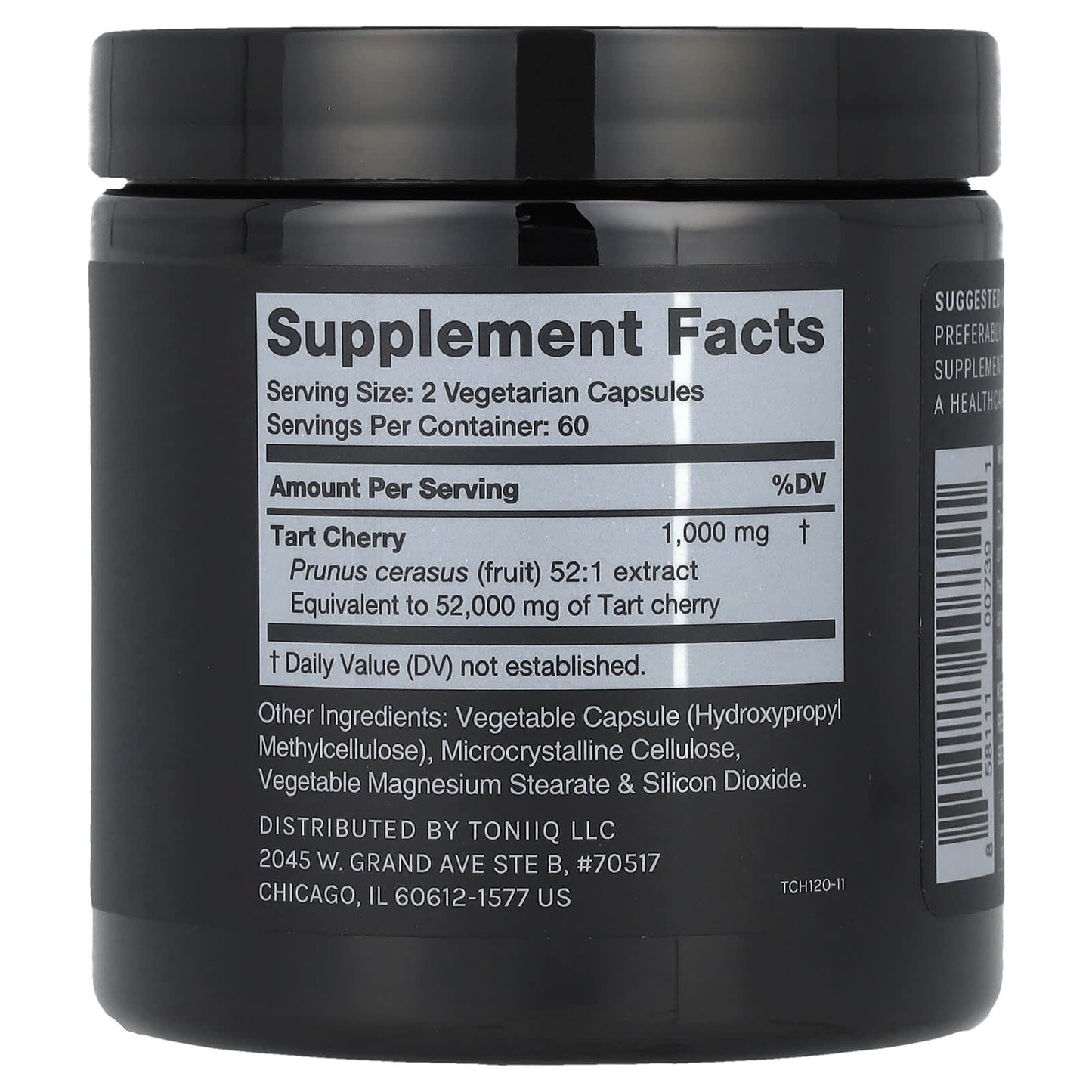 Toniiq, Tart Cherry, 120 Capsules (500 mg per Capsule) - Image 2