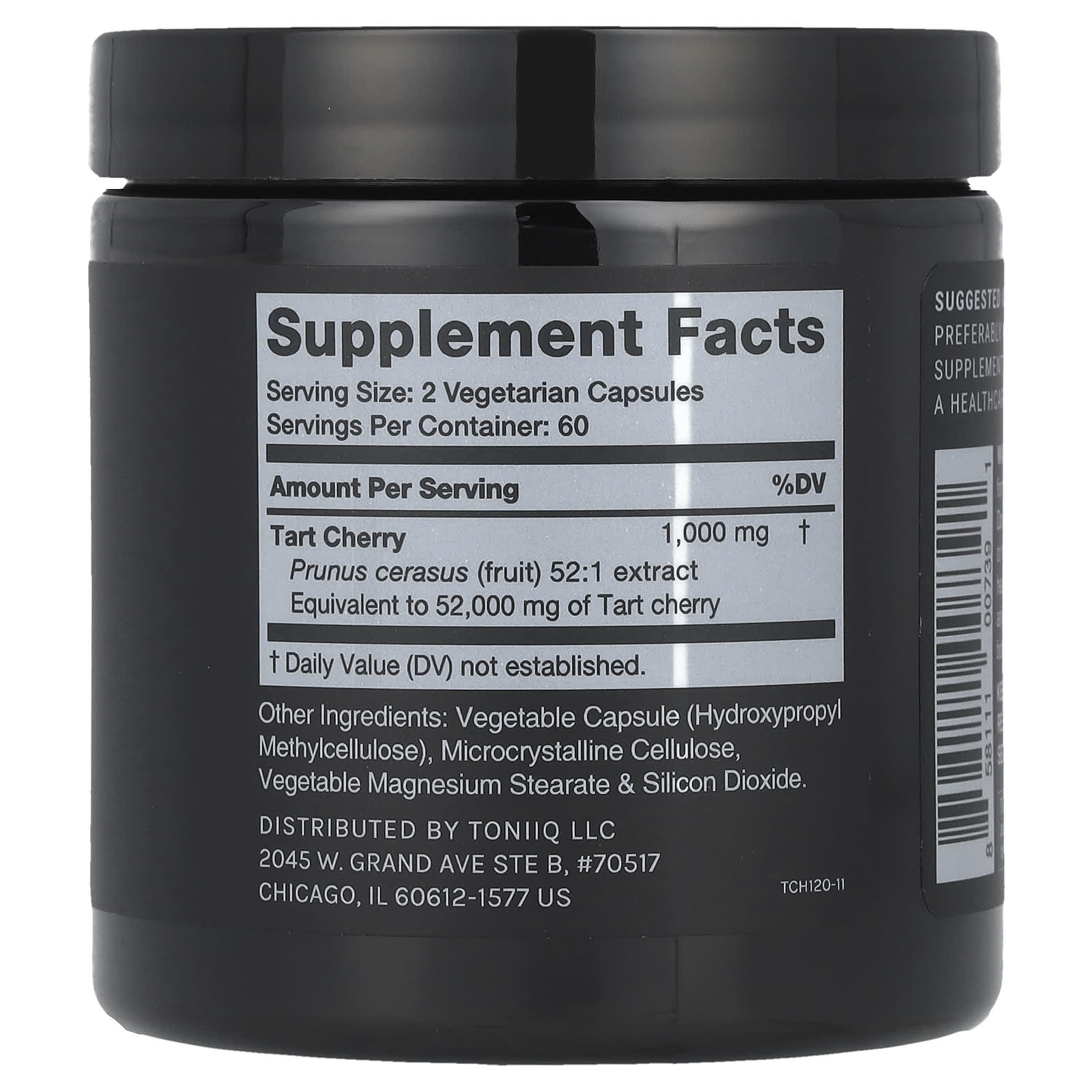 Toniiq, Tart Cherry, 120 Capsules (500 mg per Capsule) - Image 2