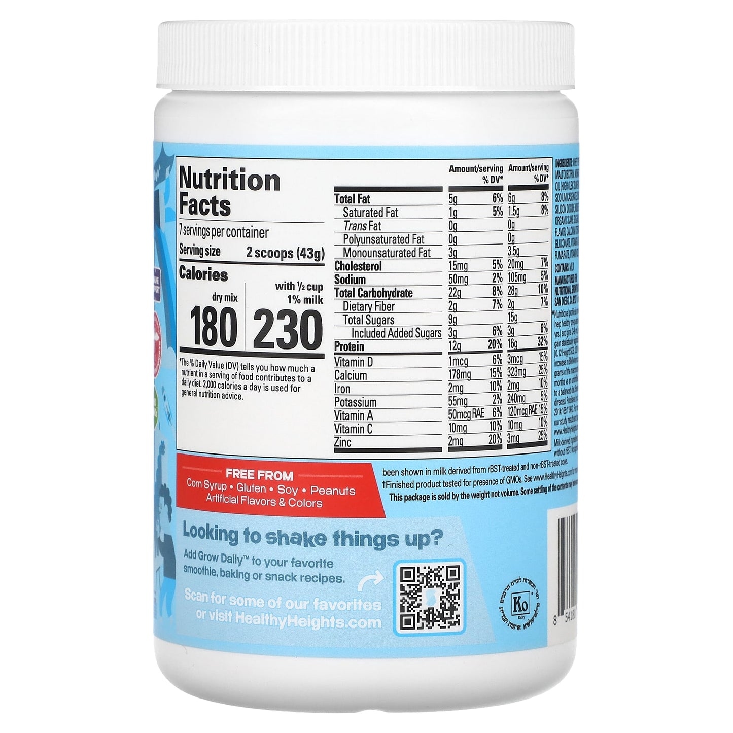 Healthy Kids Whey Protein Mix for Growth & Immunity, 10.6 oz - Image 2