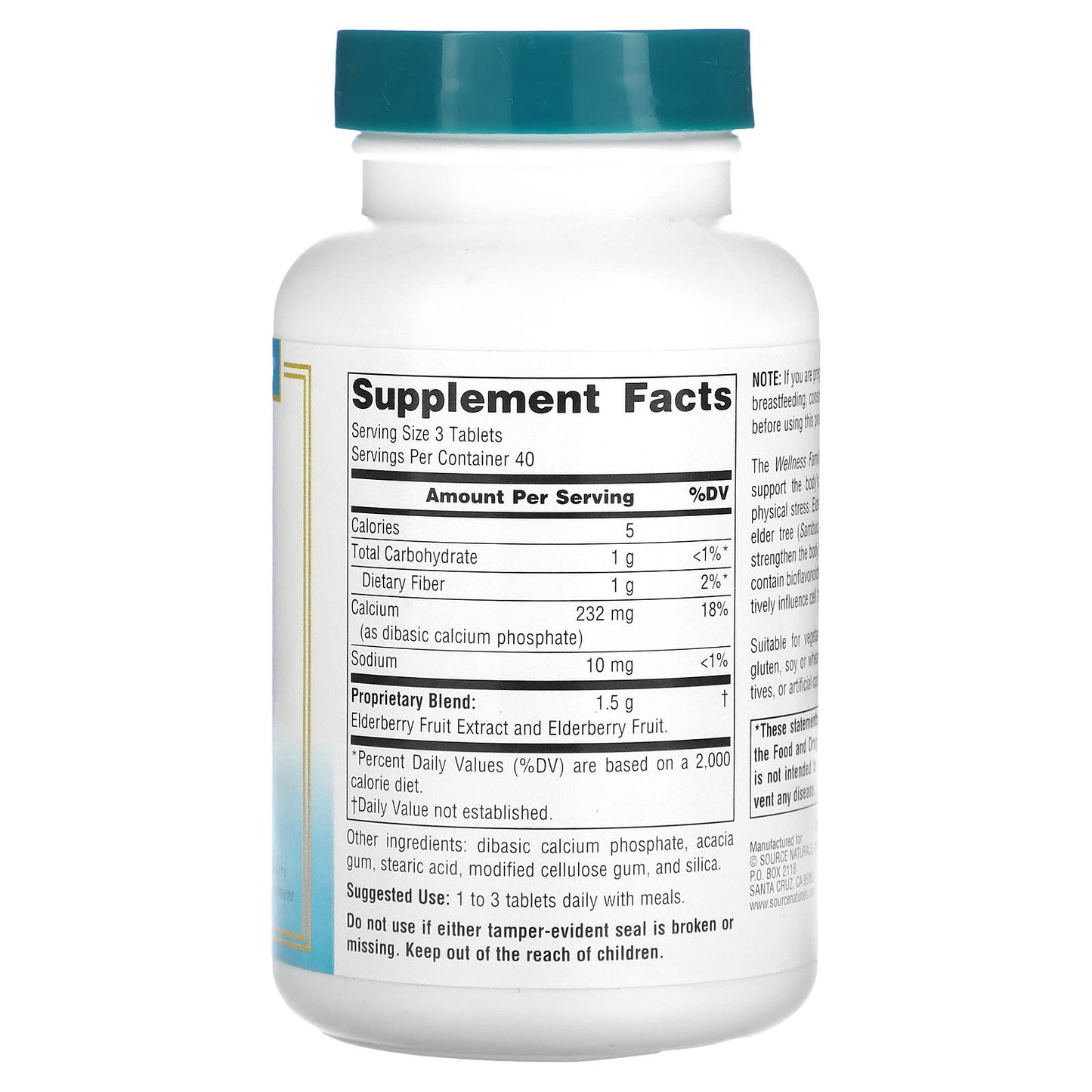 Source Naturals, Wellness, Elderberry Extract, 120 Tablets - Image 2