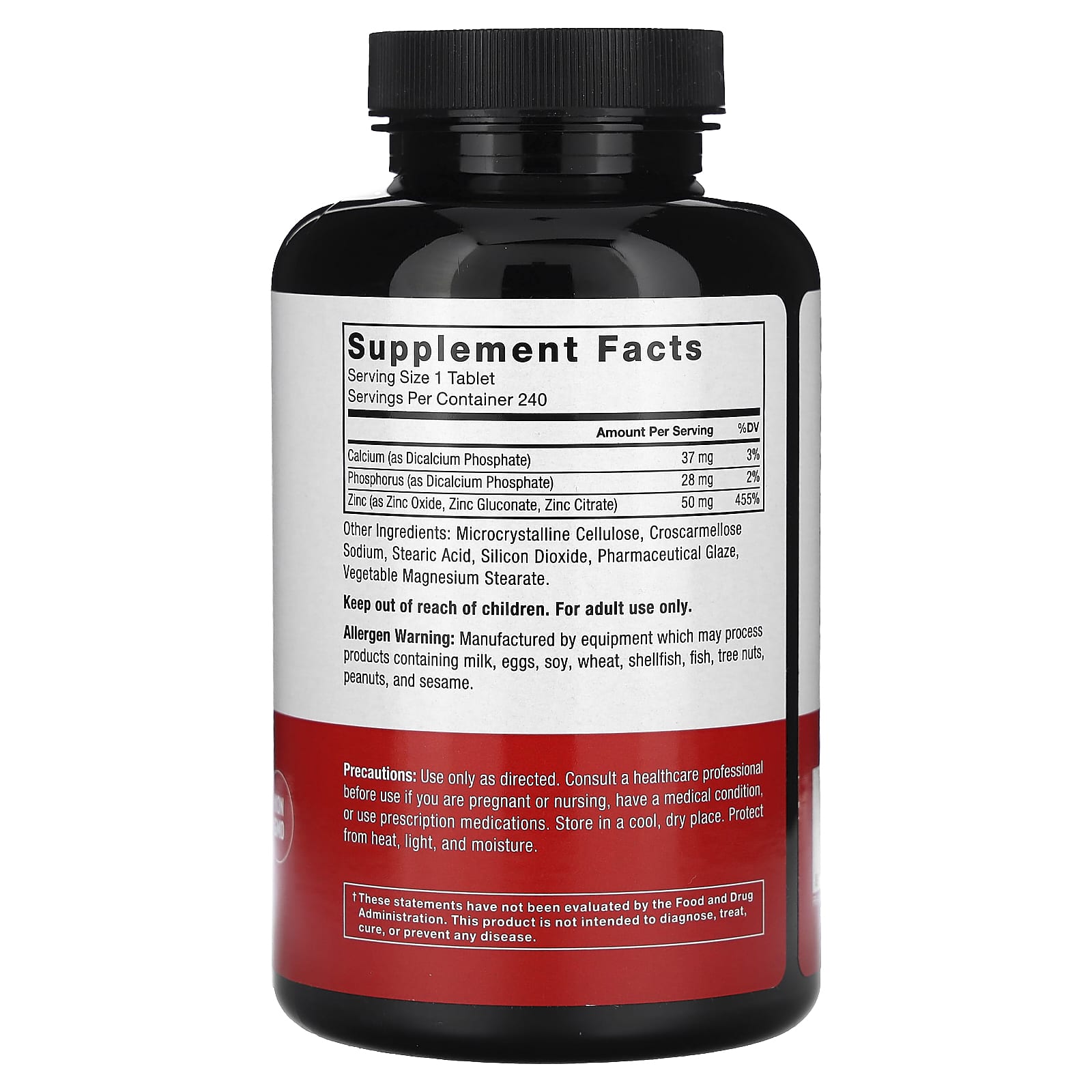 Force Factor Zinc Supplement for Immune Health - 50 mg, 240 Tablets - Image 2