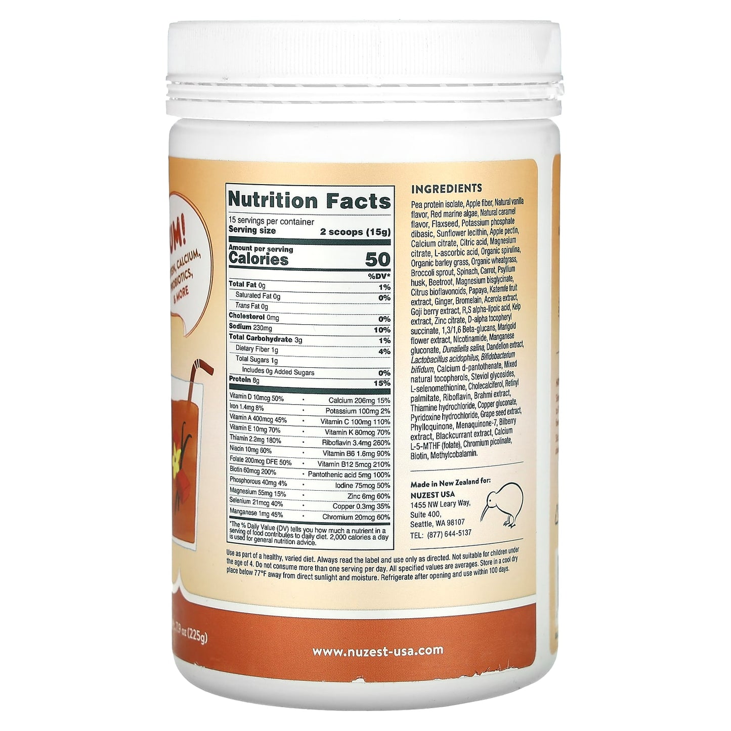 Nuzest, Kids Good Stuff, Multinutrient Drink Mix, Vanilla Caramel, 7.9 oz (225 g) - Image 2