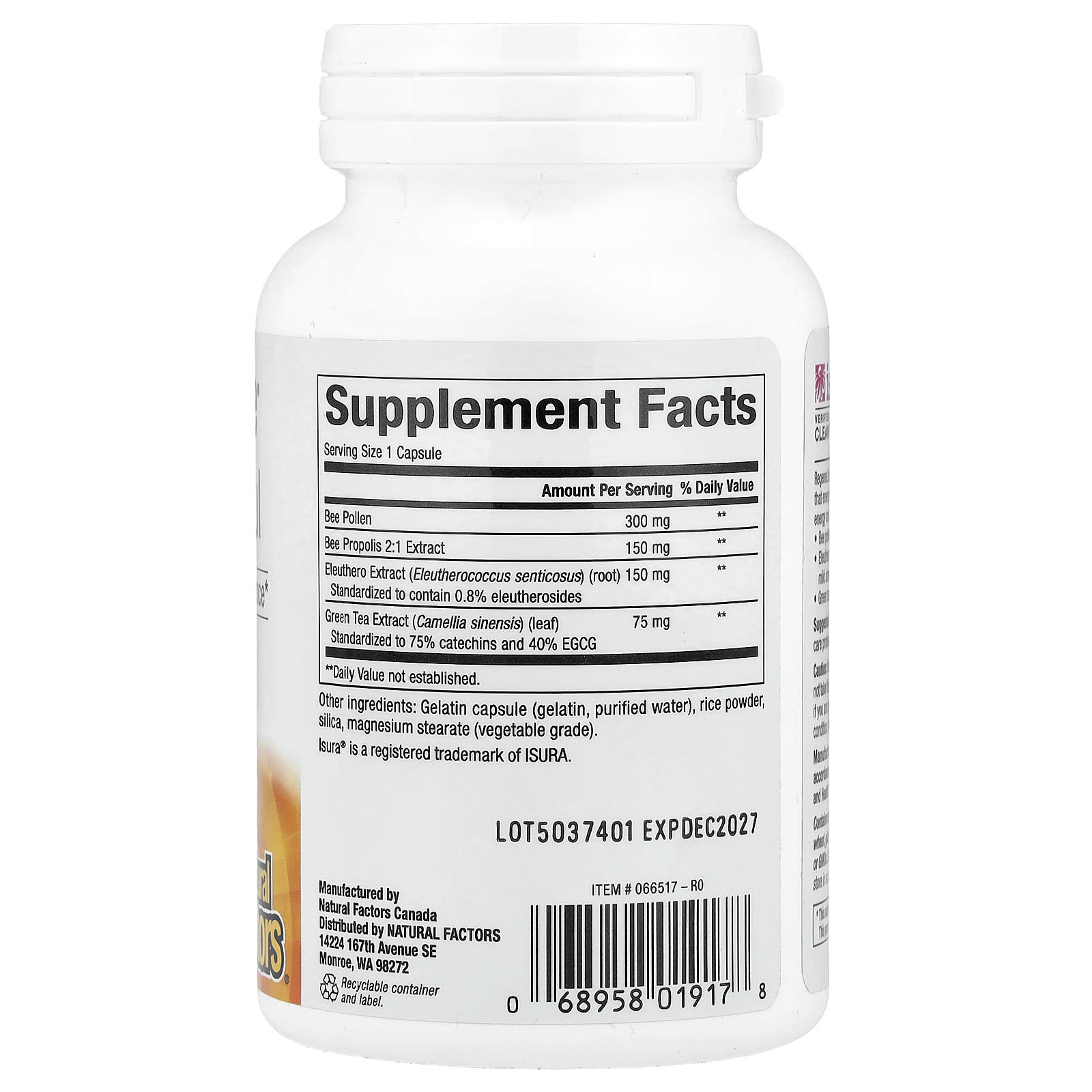 Natural Factors, RegenerLife®, BeePowerful, 90 Capsules - Image 2