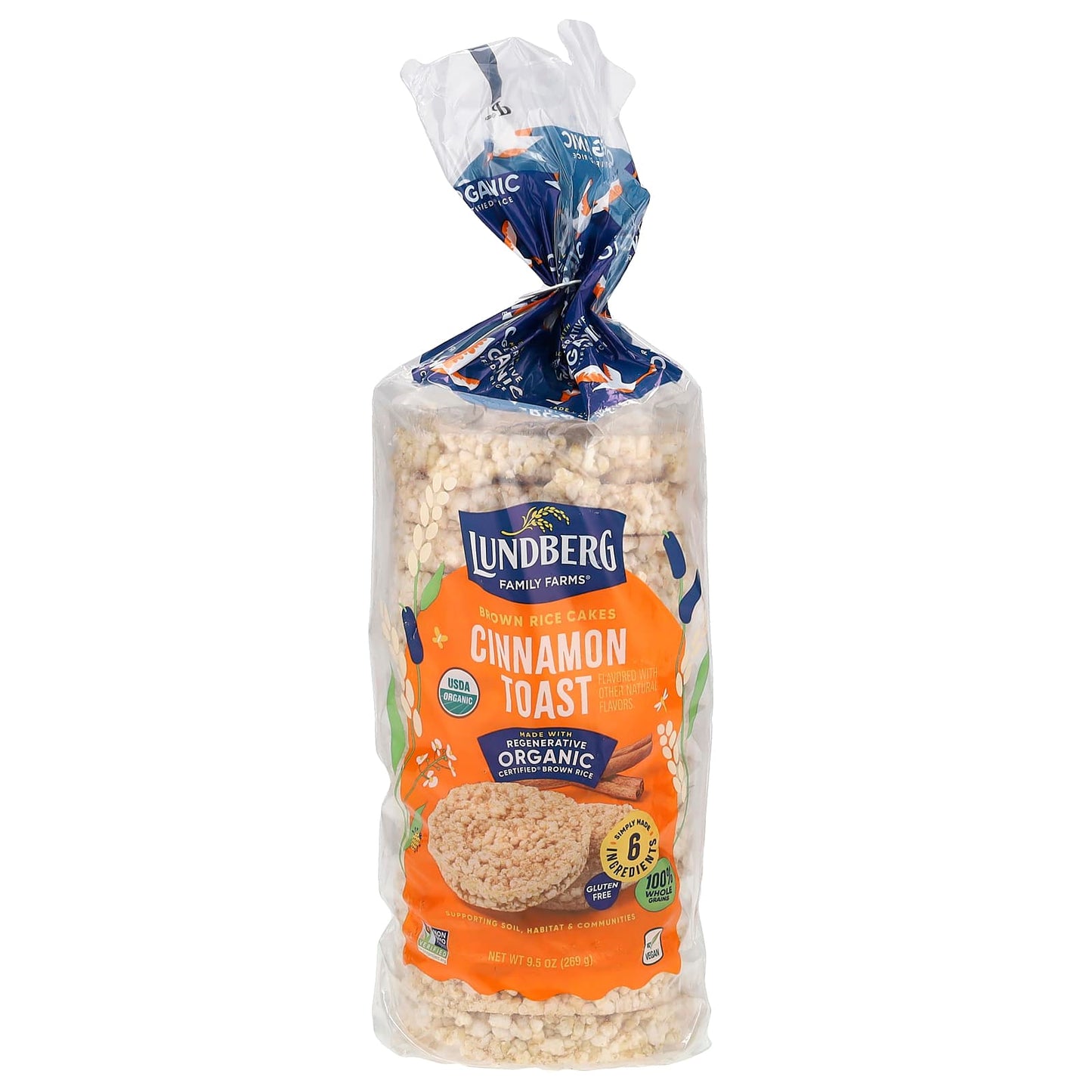 Lundberg, Organic Brown Rice Cakes, Cinnamon Toast, 9.5 oz (269 g) - Image 1