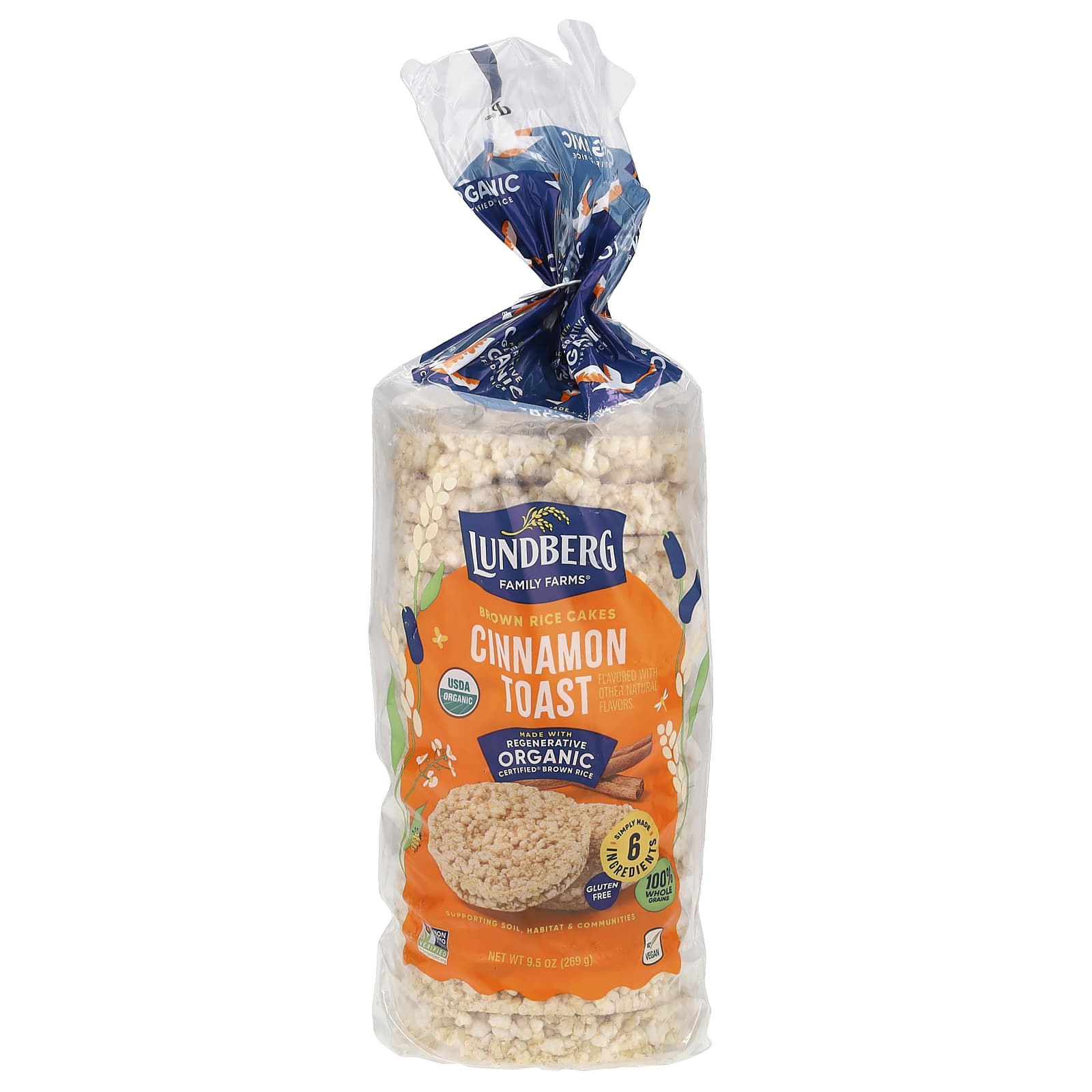 Lundberg, Organic Brown Rice Cakes, Cinnamon Toast, 9.5 oz (269 g) - Image 1