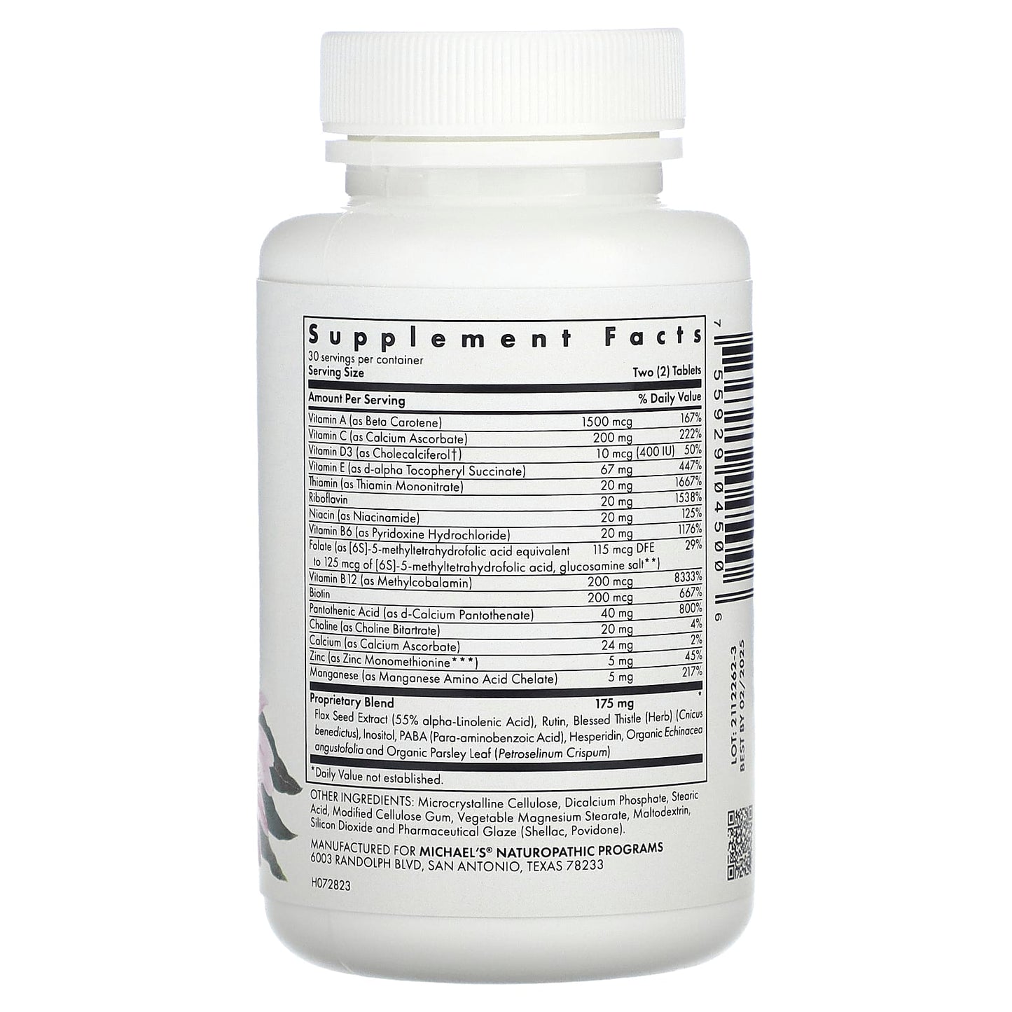 Michael's Health, Pre-Teen Girls Multivitamin, 60 Vegetarian Tablets - Image 2
