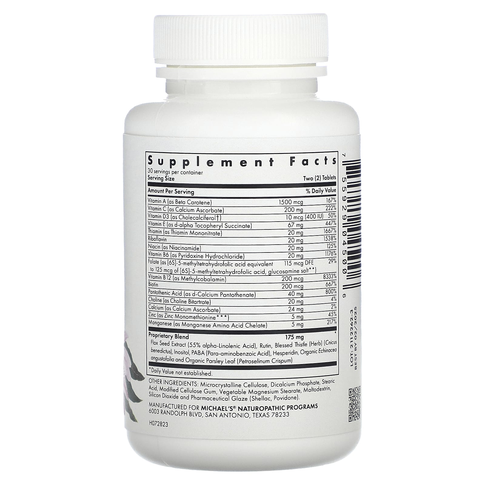 Michael's Health, Pre-Teen Girls Multivitamin, 60 Vegetarian Tablets - Image 2