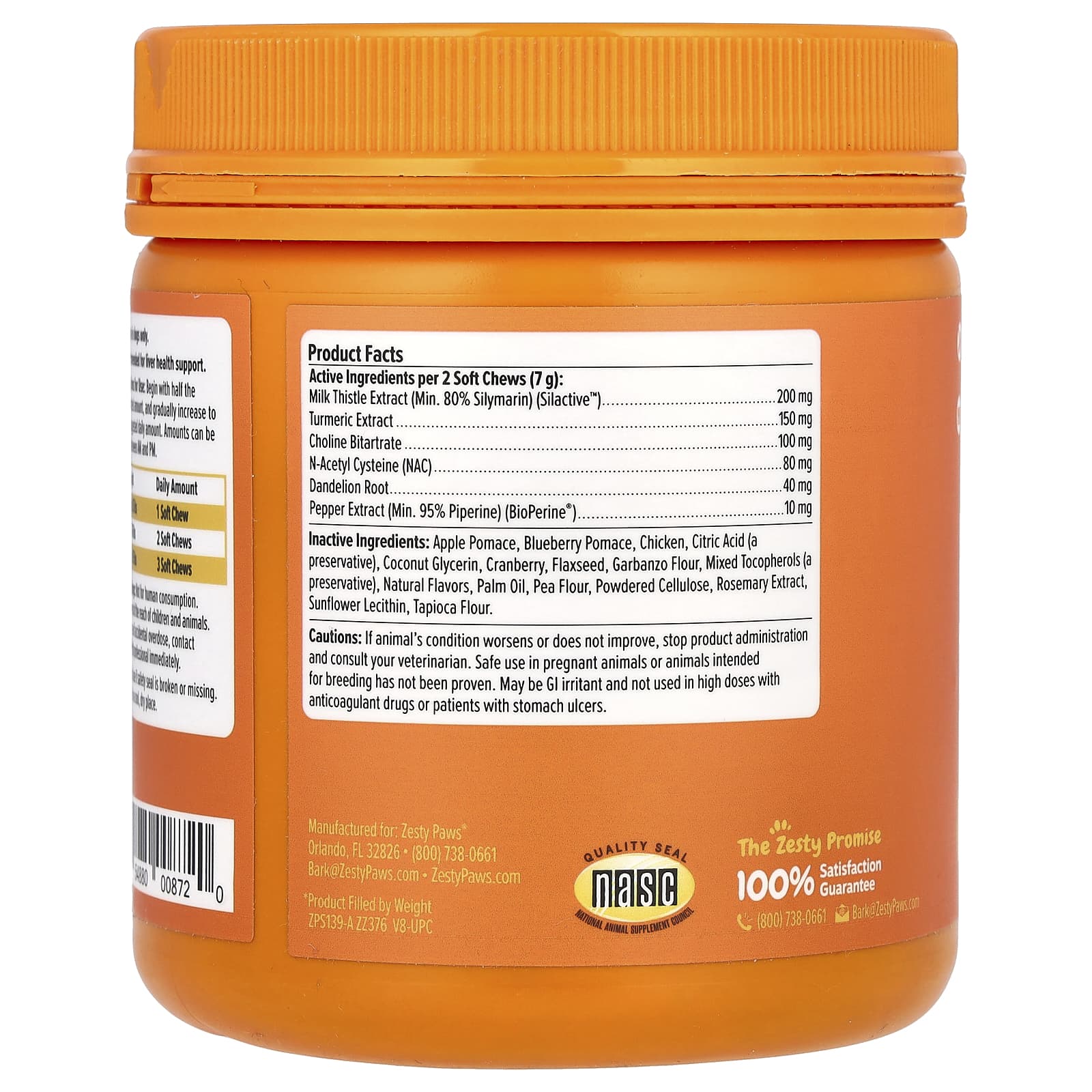 Zesty Paws, Liver Support Bites, For Dogs, All Ages, Chicken, 90 Soft Chews, 11.1 oz (315 g) - Image 2