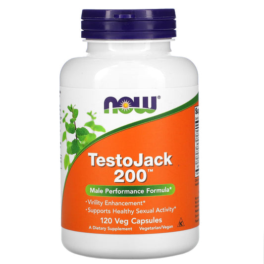 NOW Foods, TestoJack 200, 120 Veg Capsules - Image 1