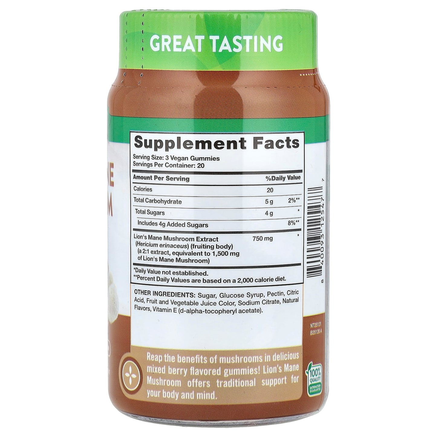 Nature's Truth, Lion's Mane Mushroom Gummies, Delicious Mixed Berry, 60 Gummies - Image 2