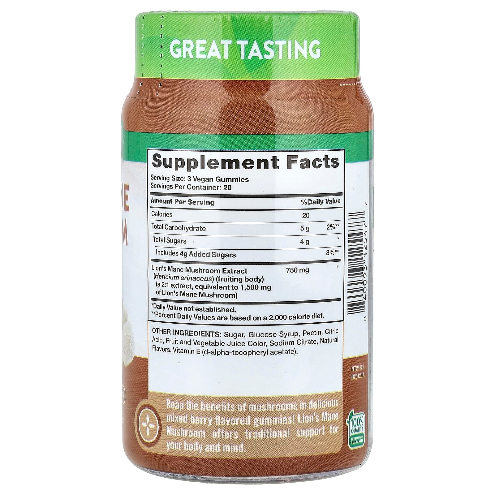 Nature's Truth, Lion's Mane Mushroom Gummies, Delicious Mixed Berry, 60 Gummies - Image 2