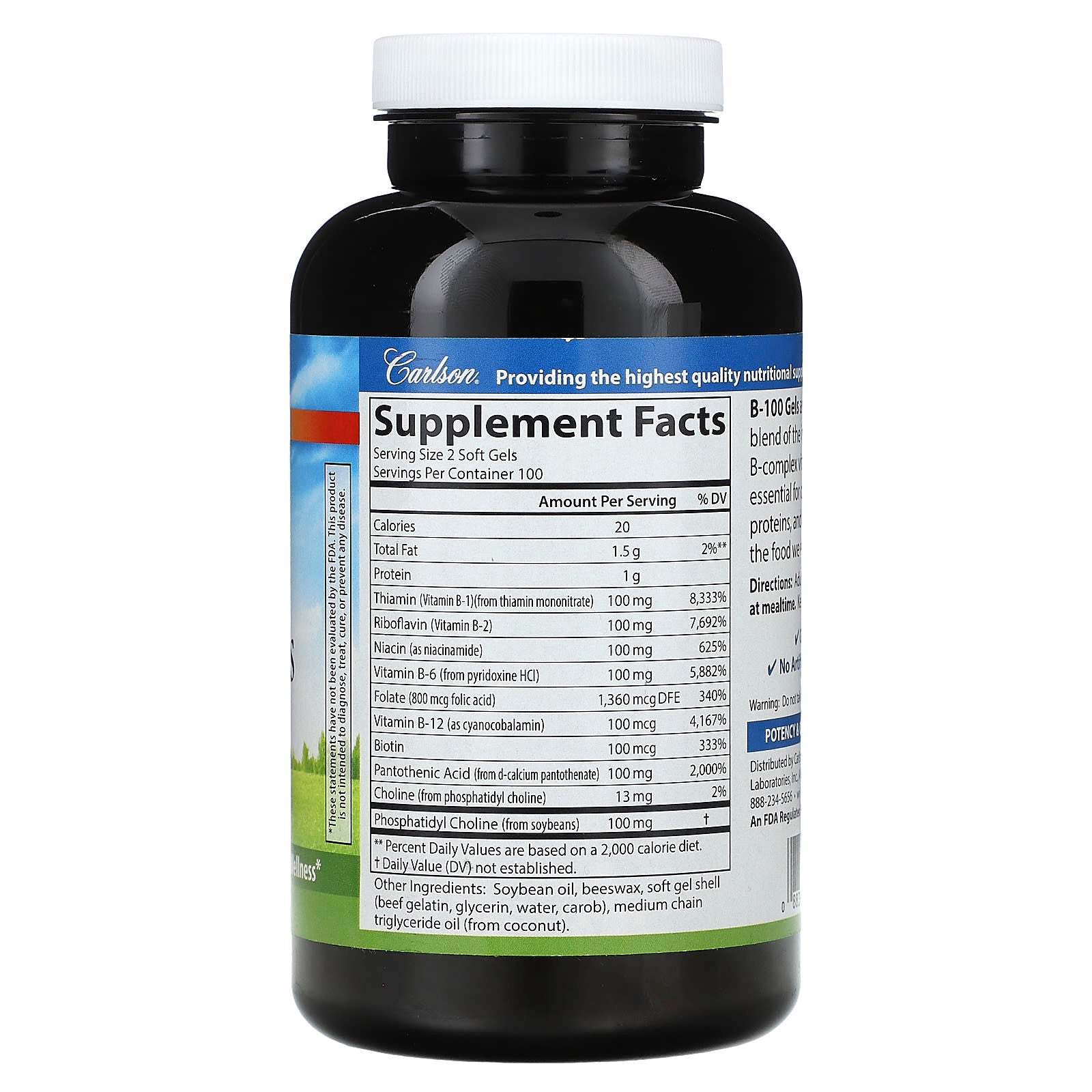 Carlson Vitamin B-100 for Optimal Energy Support - Image 2