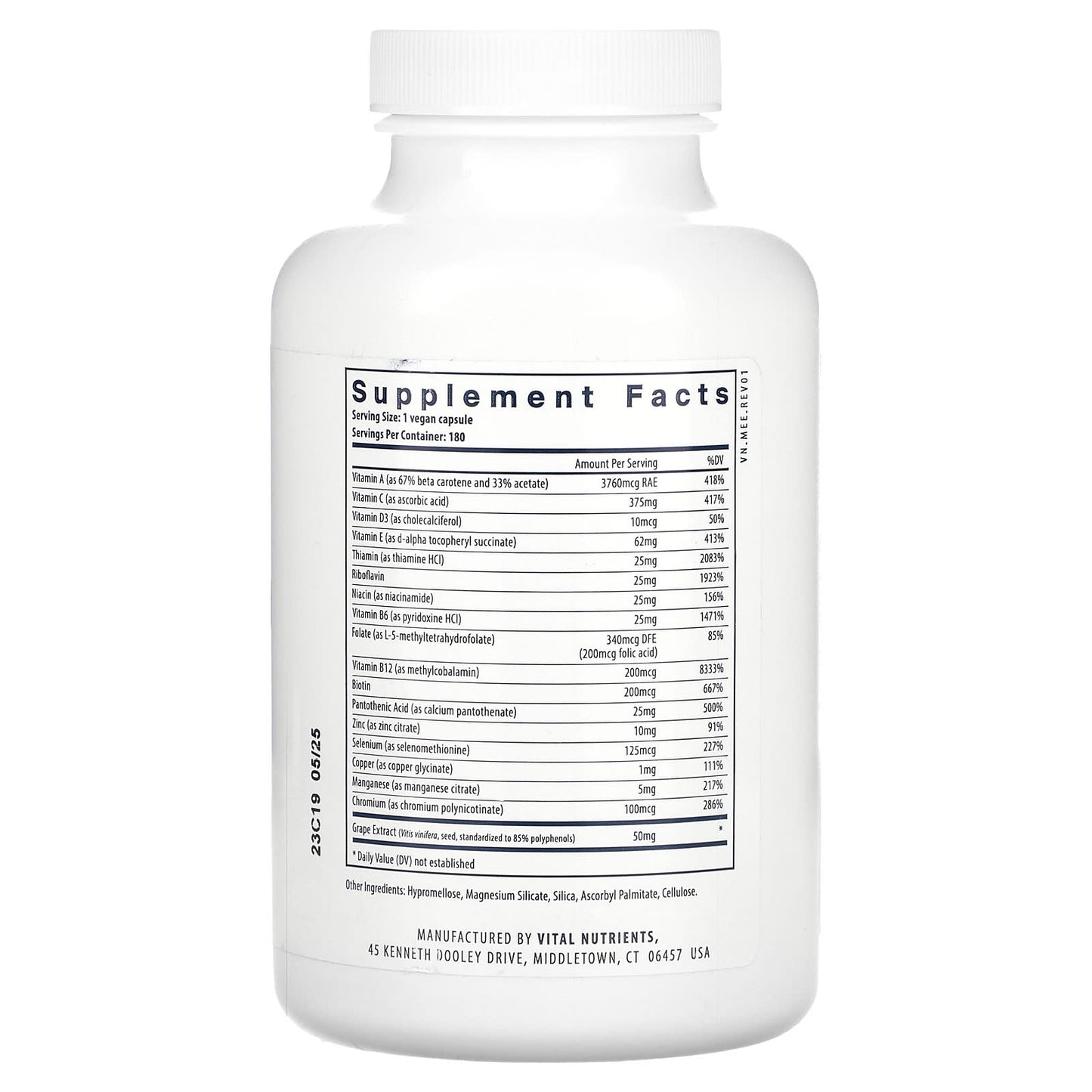 Vital Nutrients, Minimal and Essential, 180 Vegan Capsules - Image 2