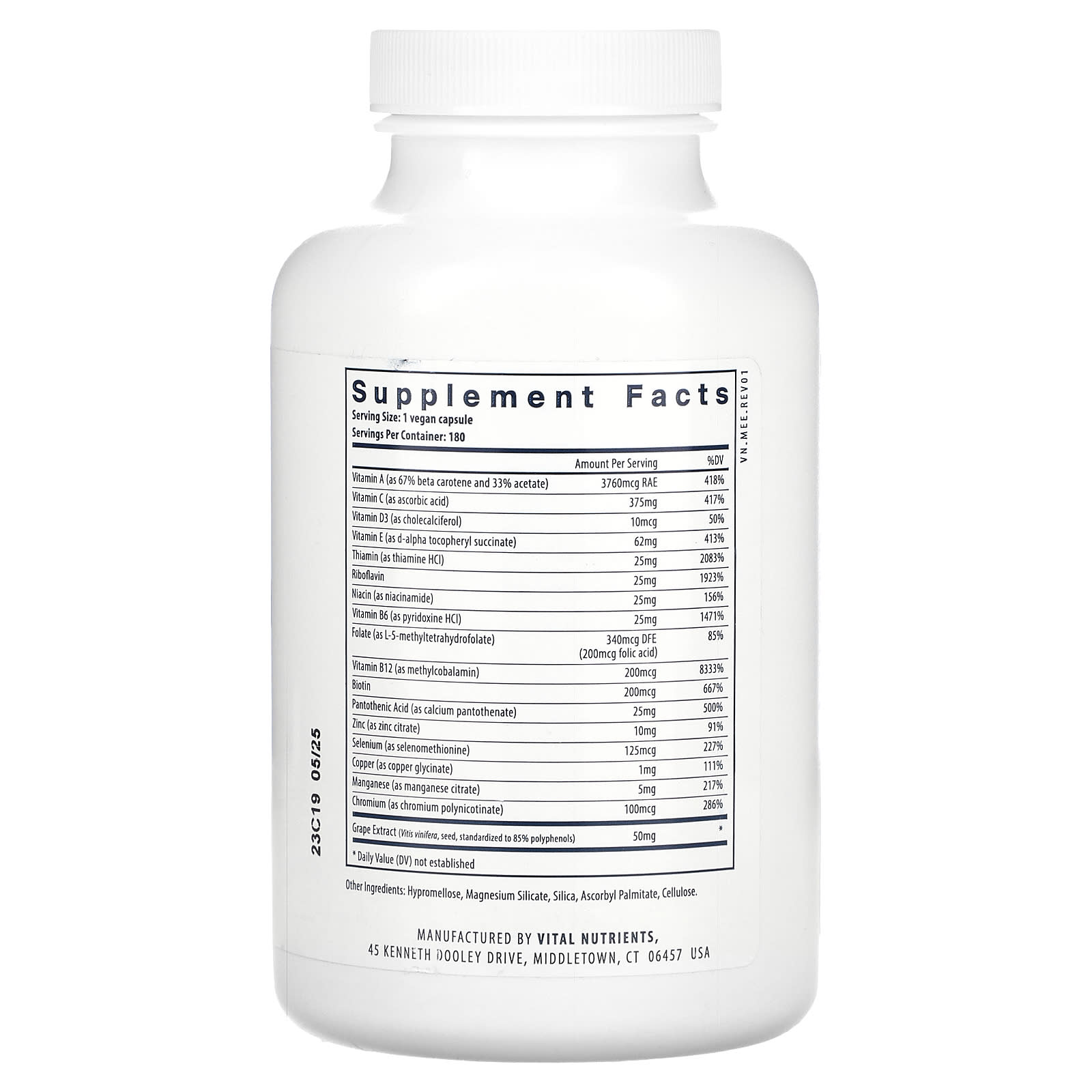 Vital Nutrients, Minimal and Essential, 180 Vegan Capsules - Image 2