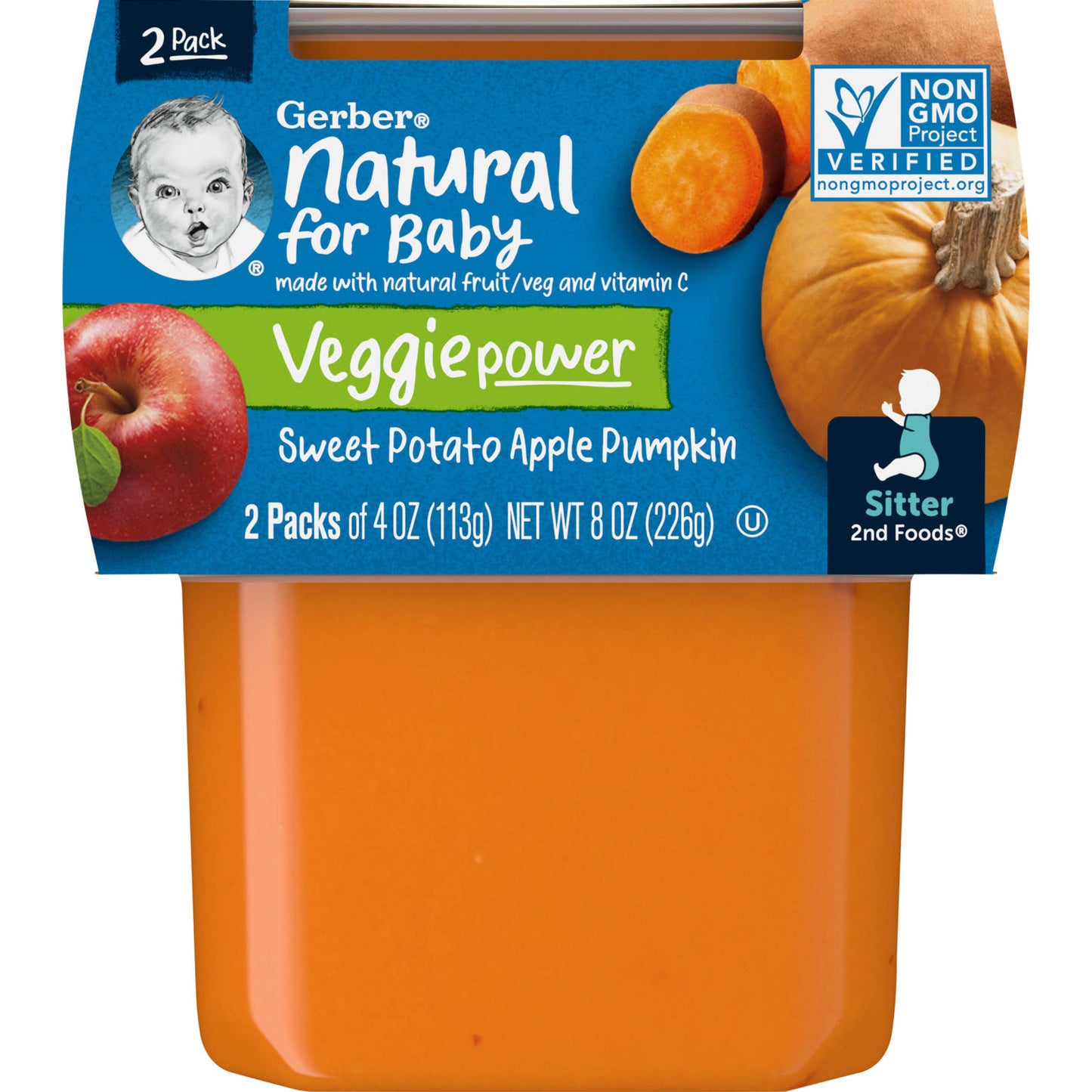 Gerber Natural Baby Food 2nd Foods Sweet Potato Apple Pumpkin 2 Pack - Image 1