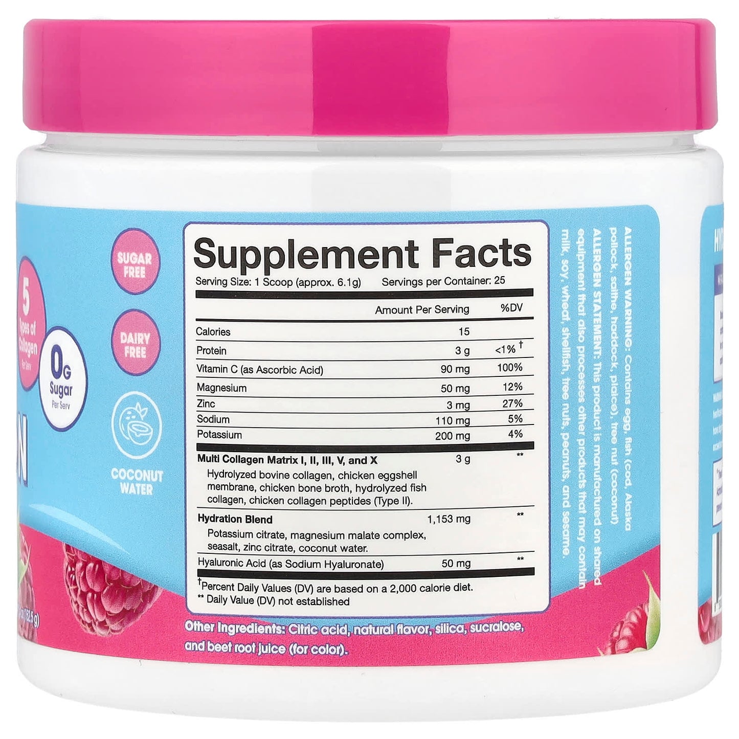 Obvi, Collagen Hydration, Raspberry Rose, 5.4 oz (152.5 g) - Image 2