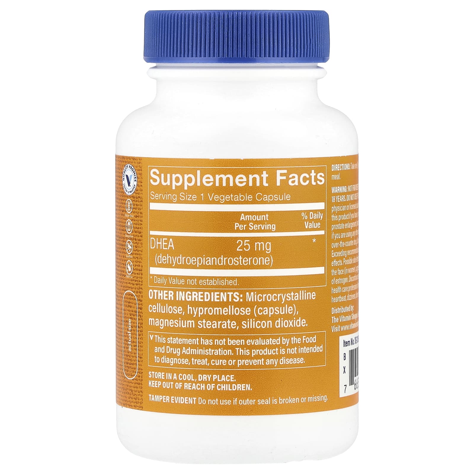 The Vitamin Shoppe, DHEA, 25 mg, 120 Vegetable Capsules